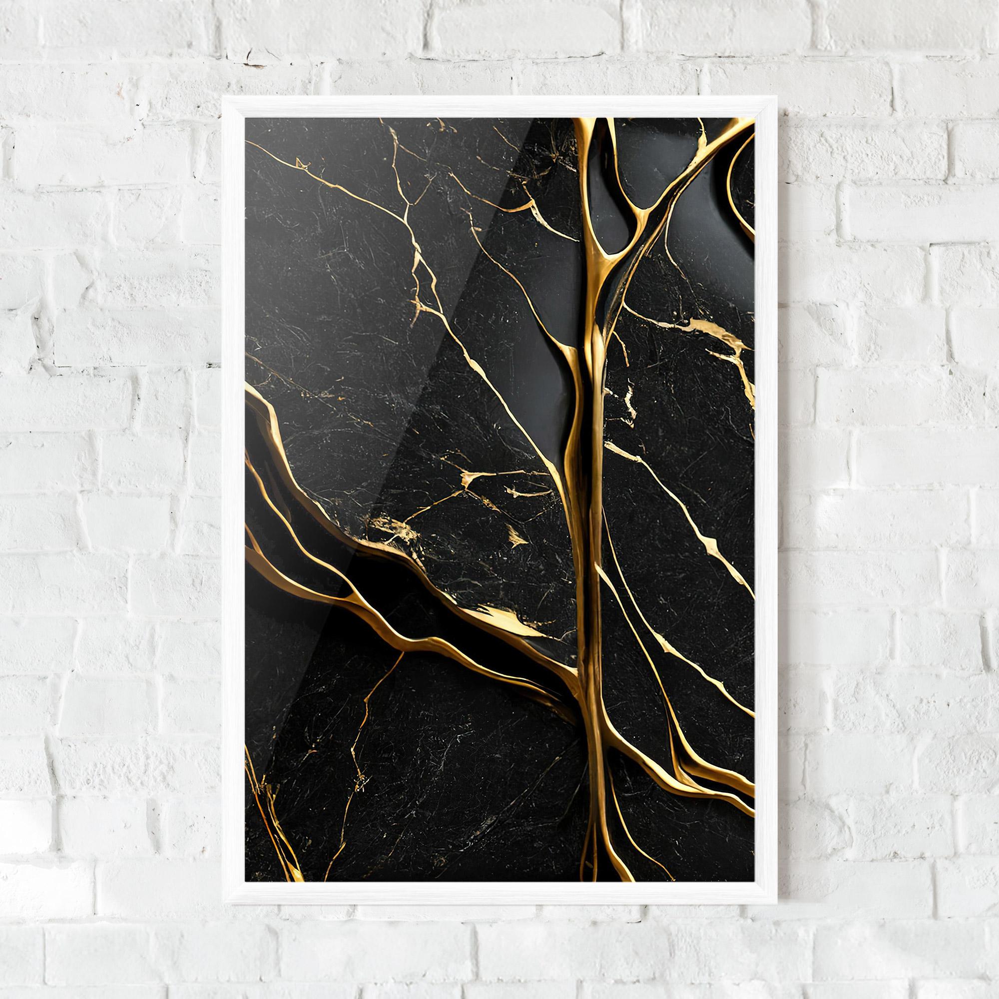 Gerahmte Poster Black Square Marble mockup 0