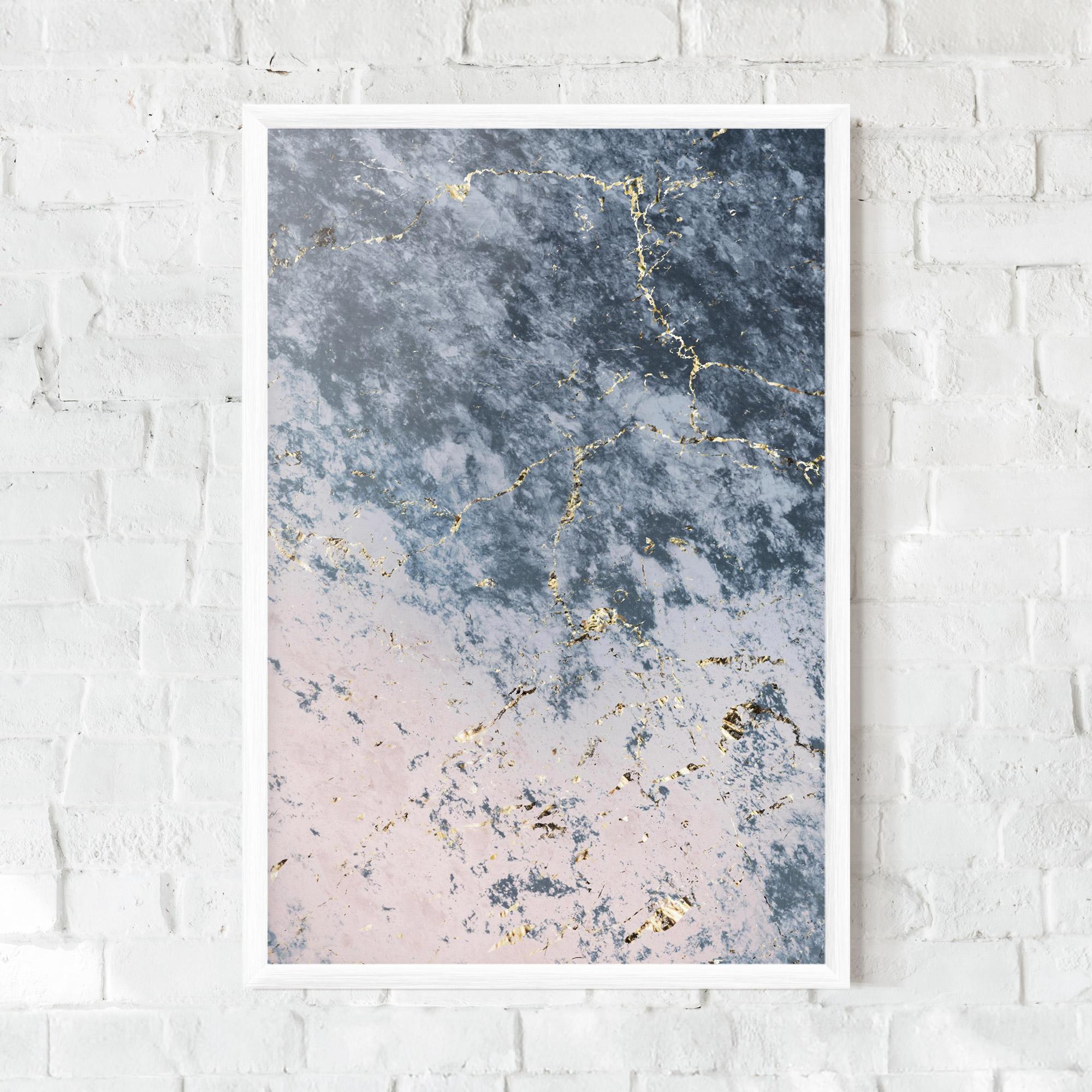 Gerahmte Poster Blue Golden Lines mockup 0