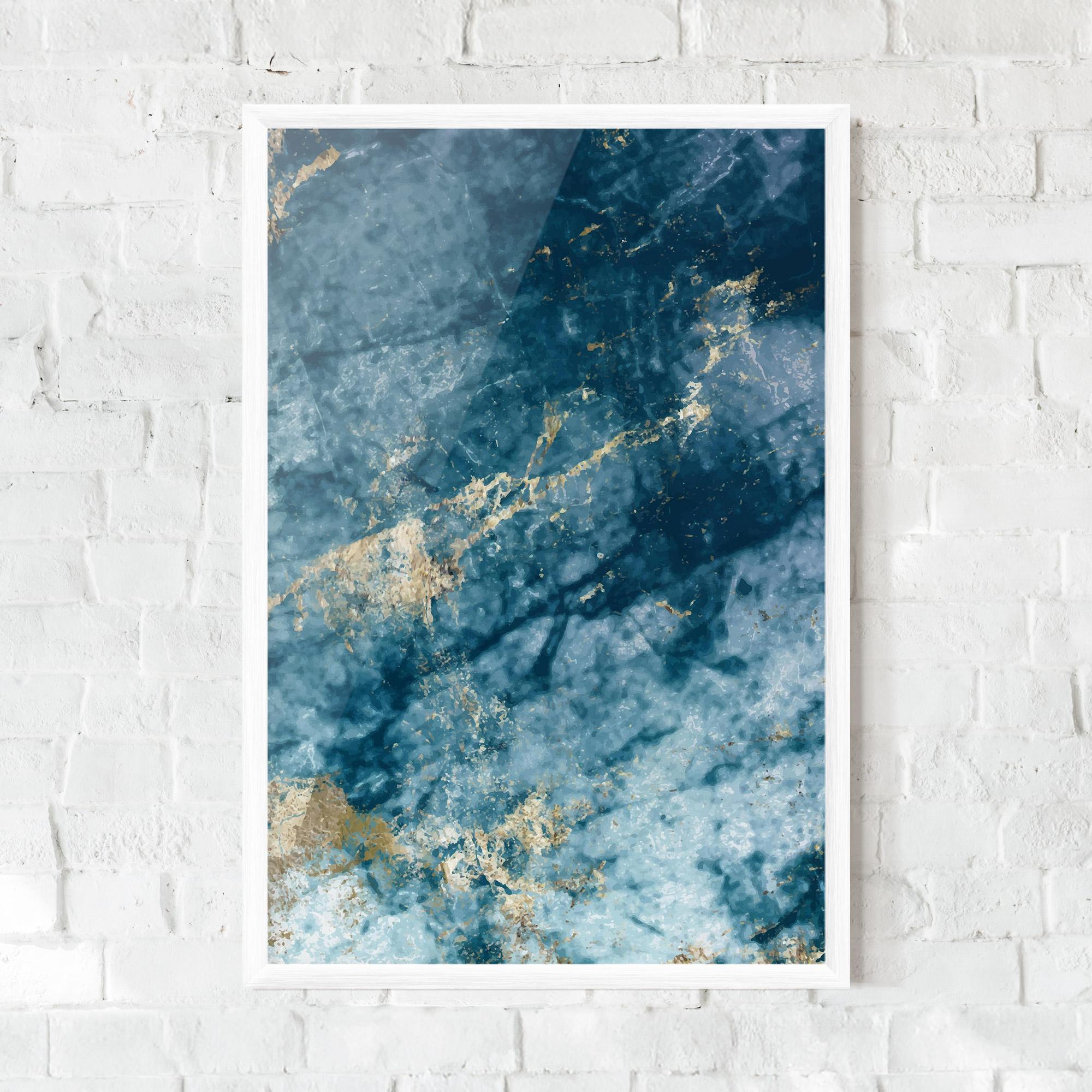 Gerahmte Poster Blue Water Marble mockup 0