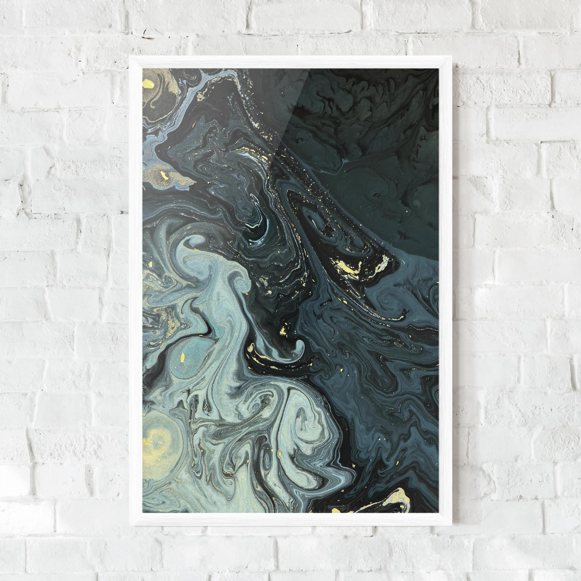 Gerahmte Poster Dark Green Painting mockup 0