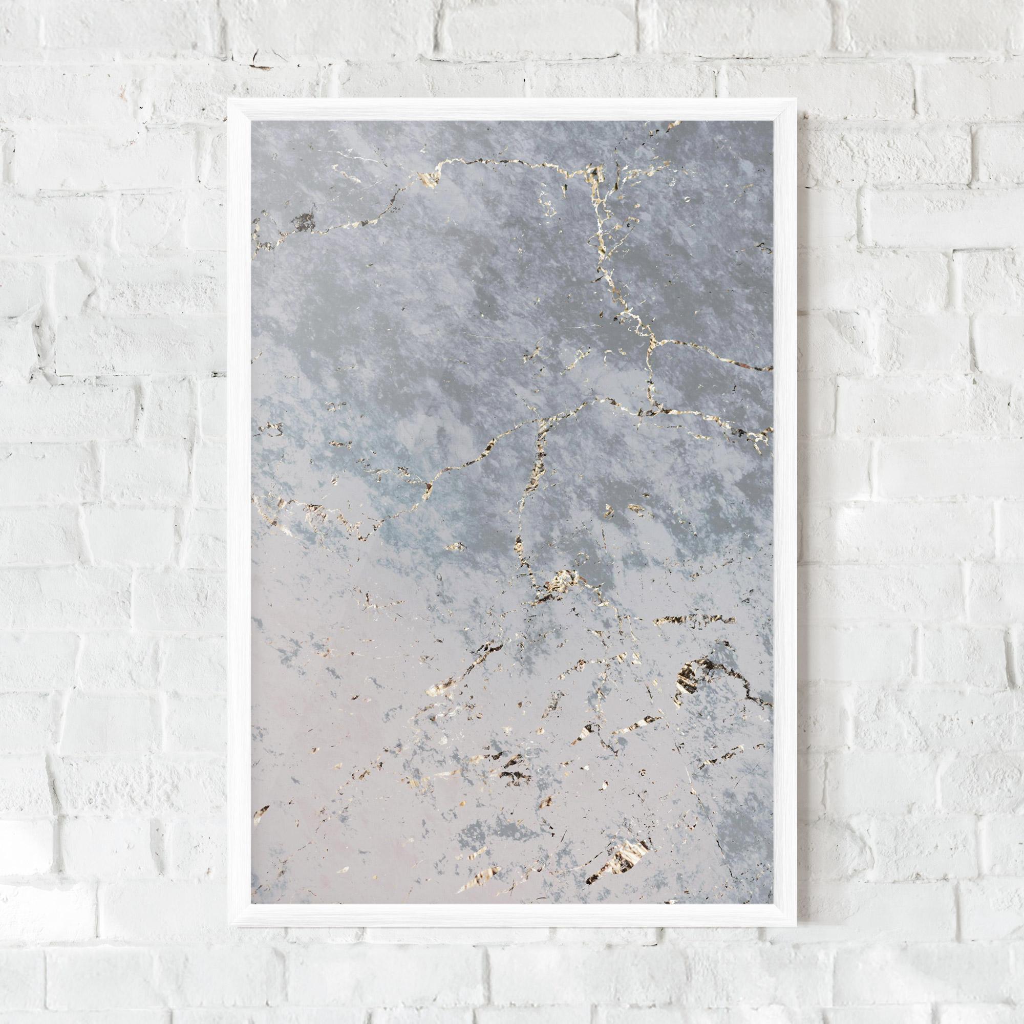 Gerahmte Poster Light Blue Golden Lines mockup 0