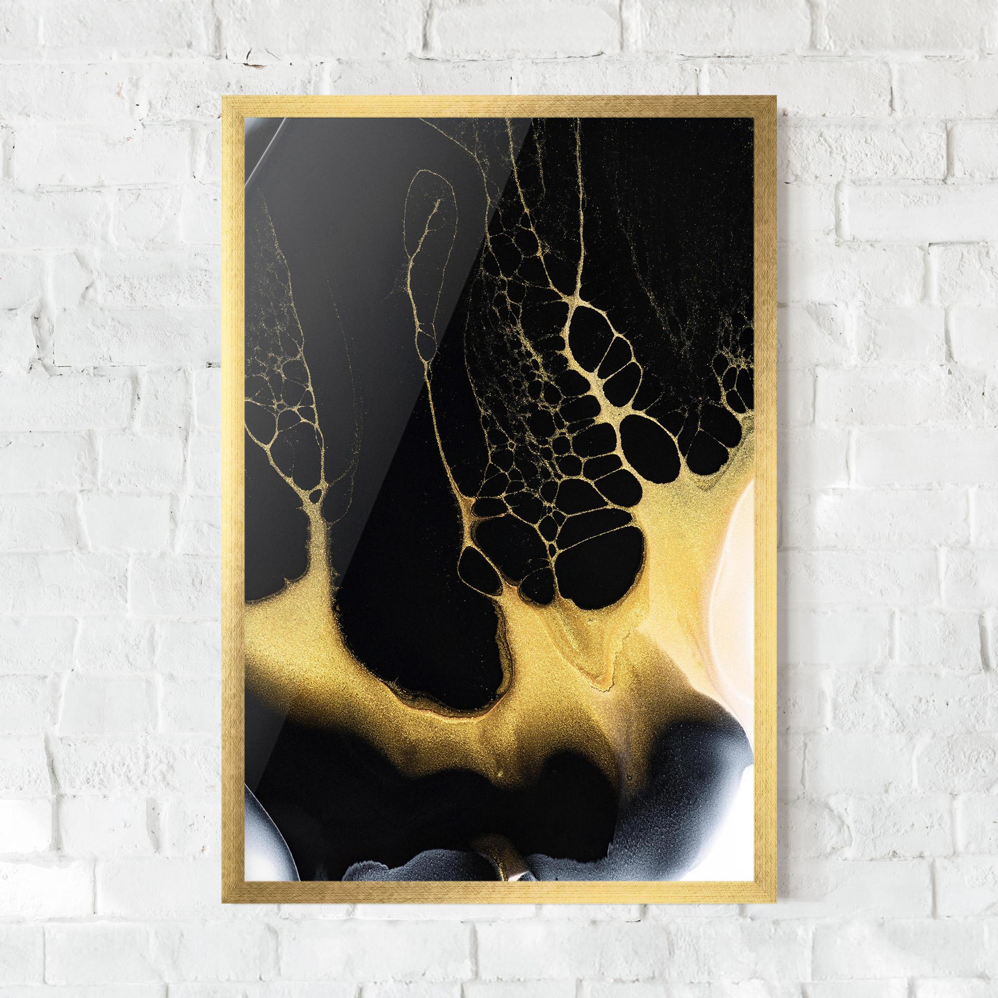 Gerahmte Poster Black Golden Marble mockup 0