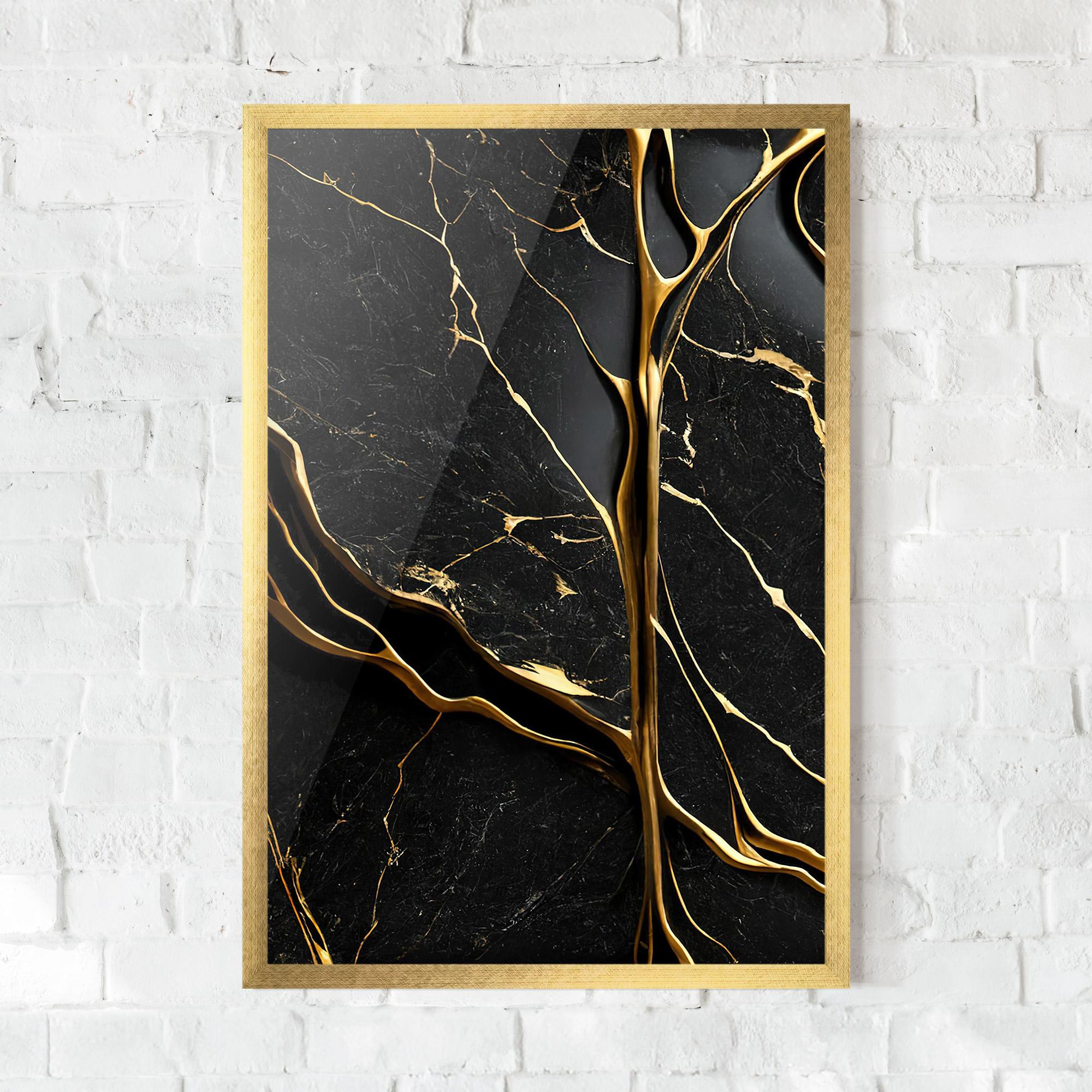 Gerahmte Poster Black Square Marble mockup 0
