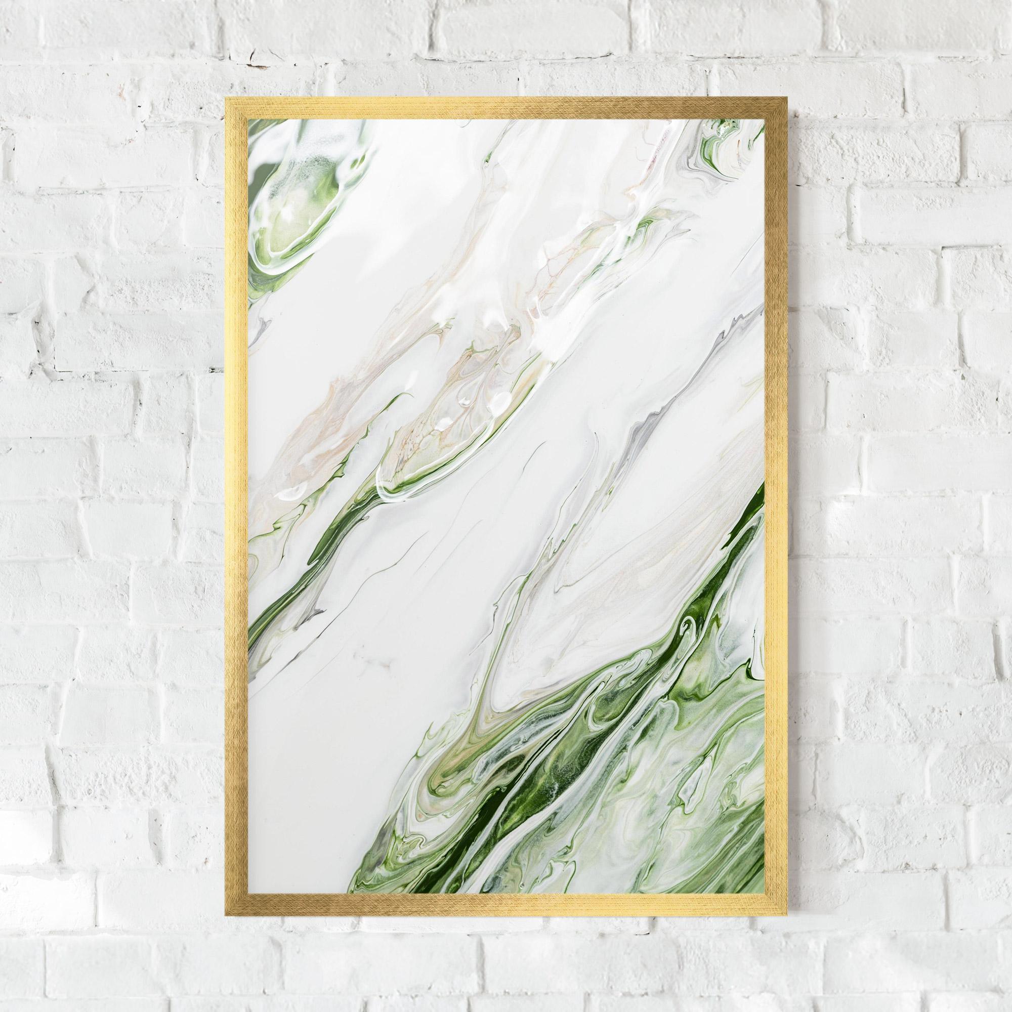 Gerahmte Poster Light Green Liquid mockup 0