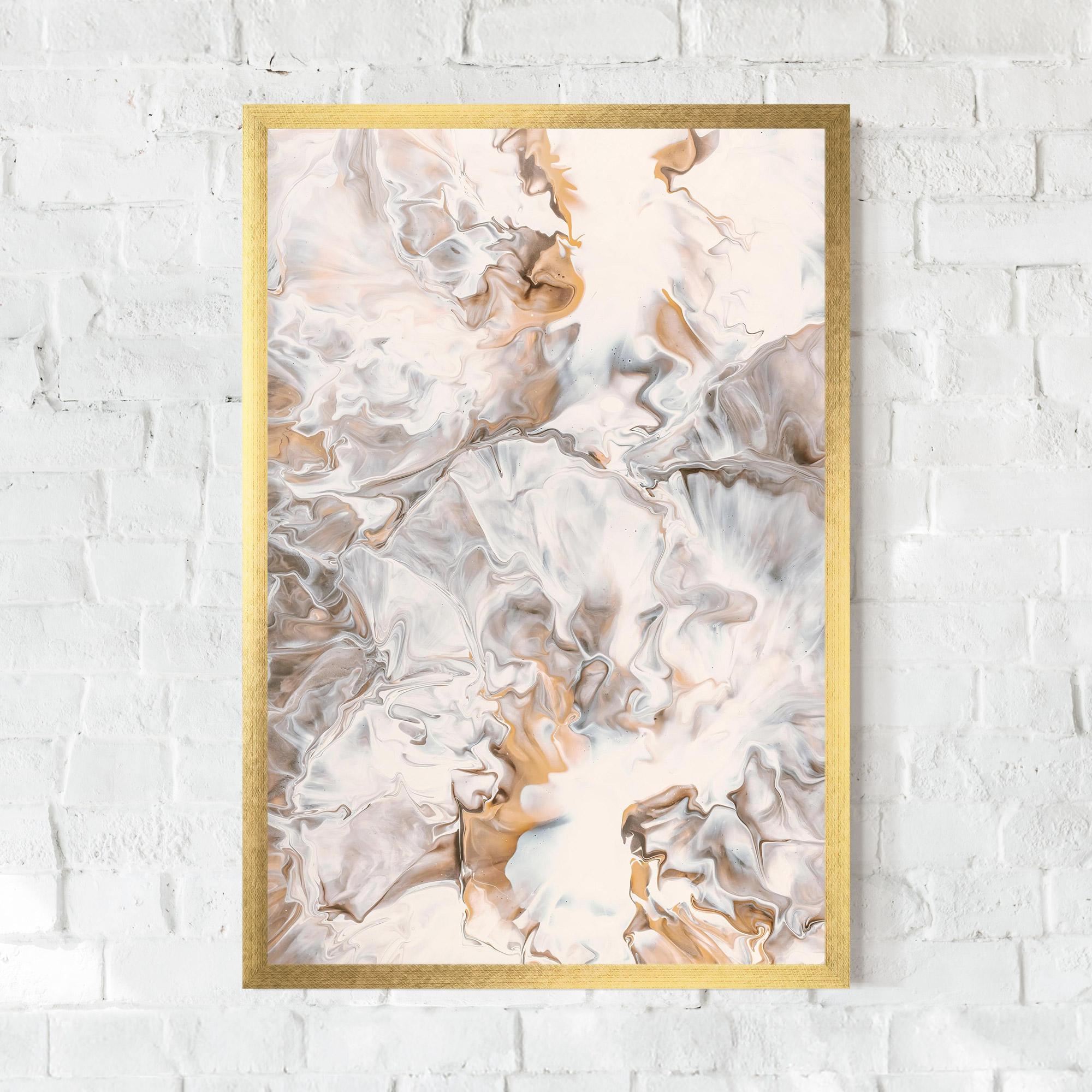 Gerahmte Poster White Gold Abstract mockup 0