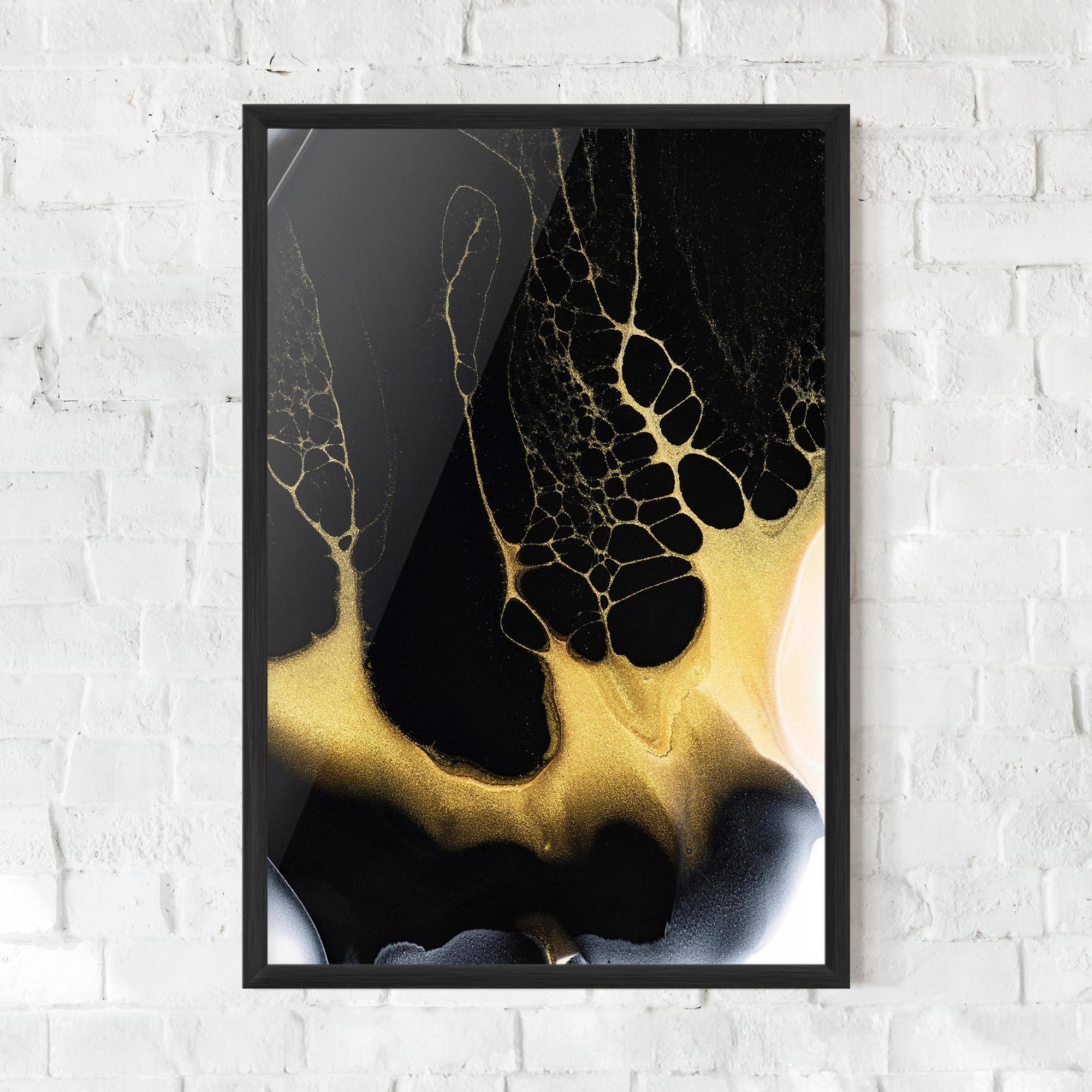 Gerahmte Poster Black Golden Marble mockup 0