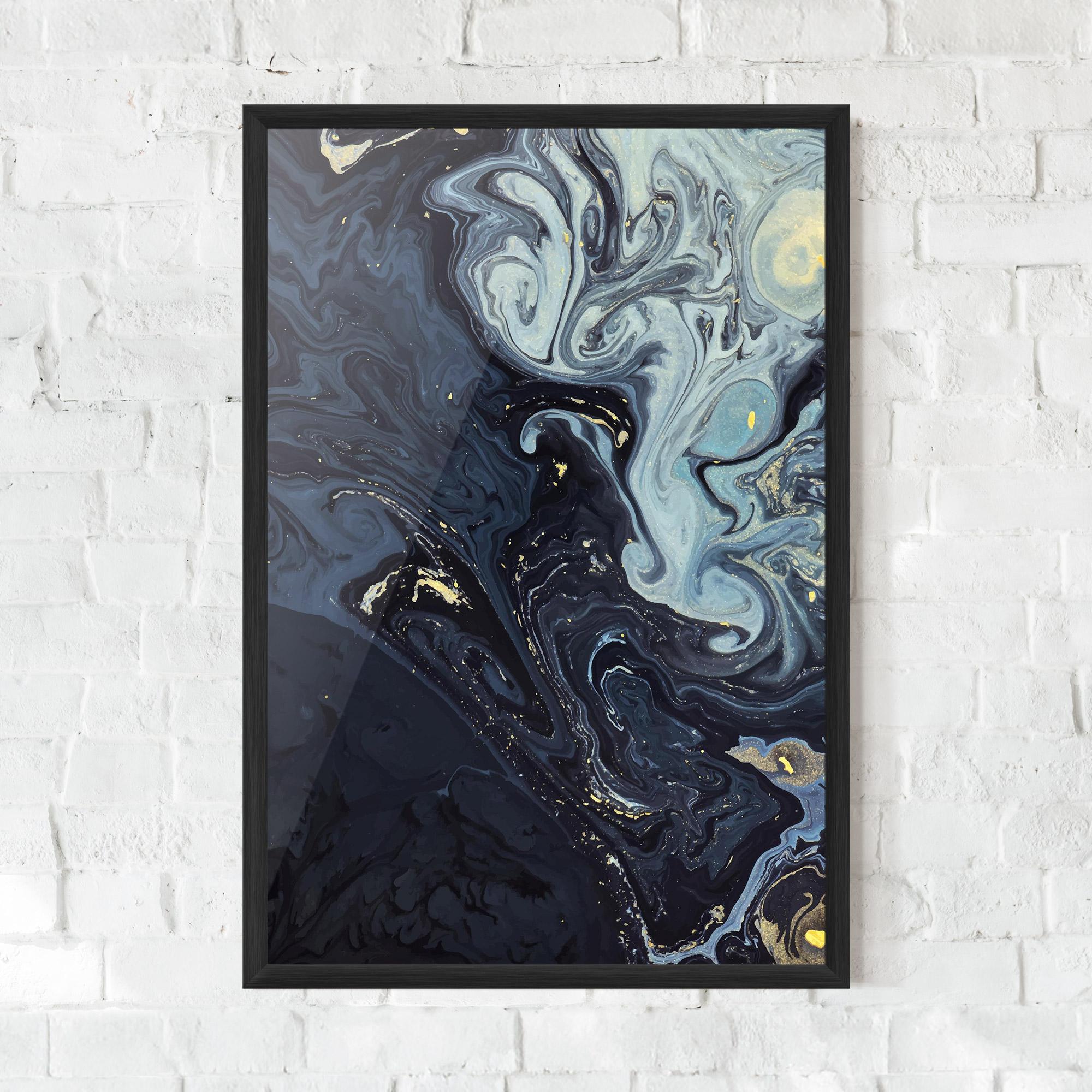 Gerahmte Poster Dark Blue Painting mockup 0