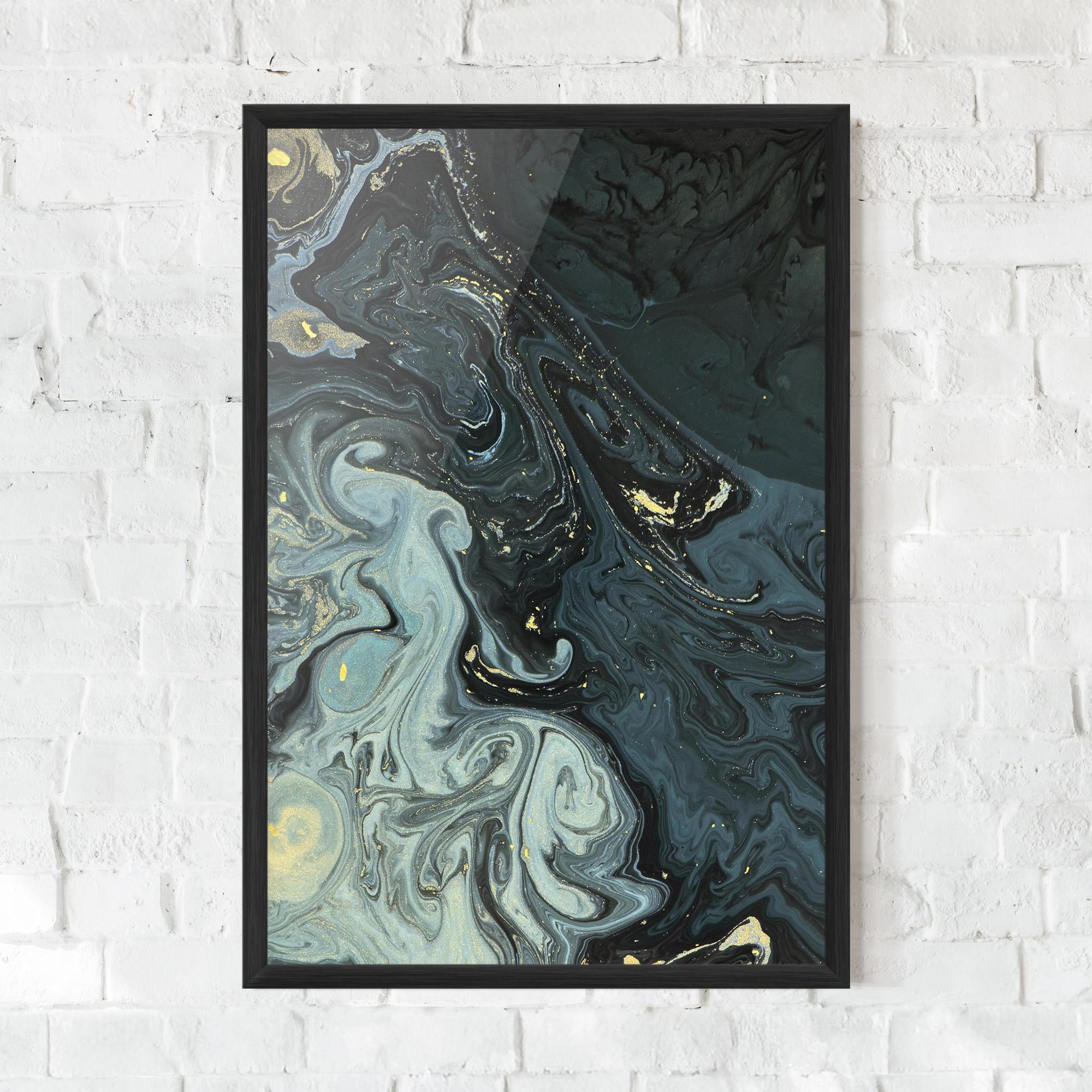 Gerahmte Poster Dark Green Painting mockup 0