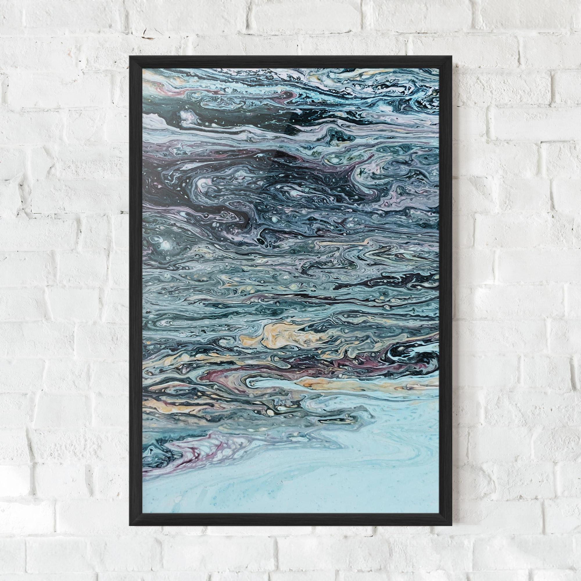 Gerahmte Poster Light Blue Abstract mockup 0