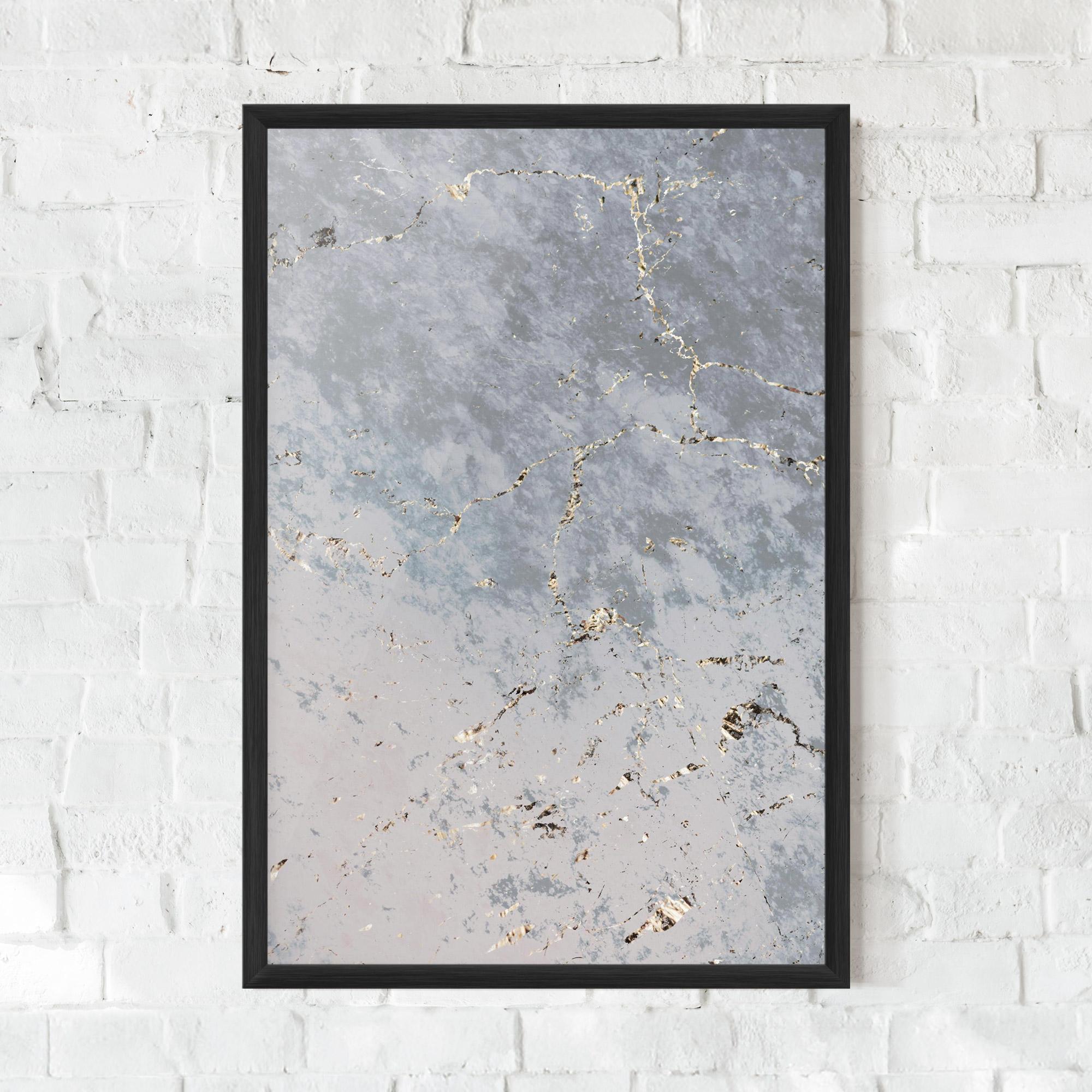 Gerahmte Poster Light Blue Golden Lines mockup 0