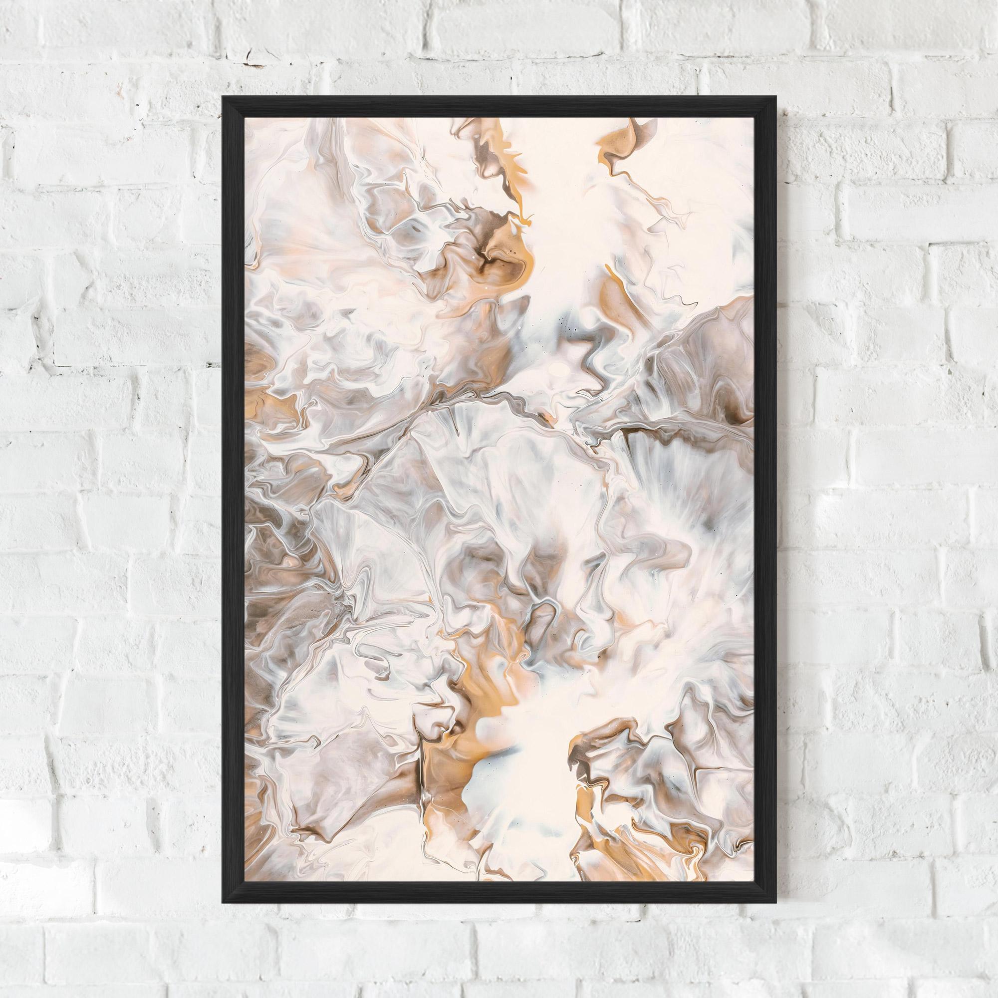 Gerahmte Poster White Gold Abstract mockup 0