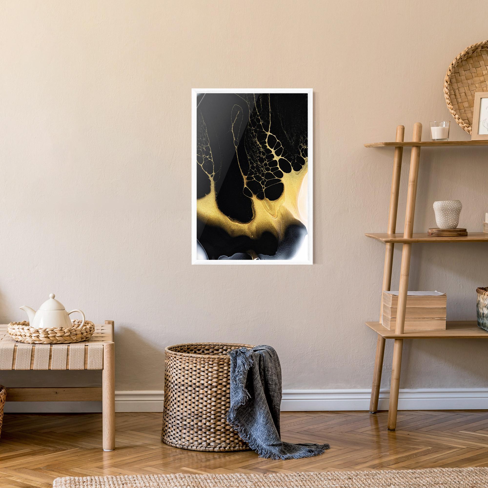 Gerahmte Poster Black Golden Marble mockup 9