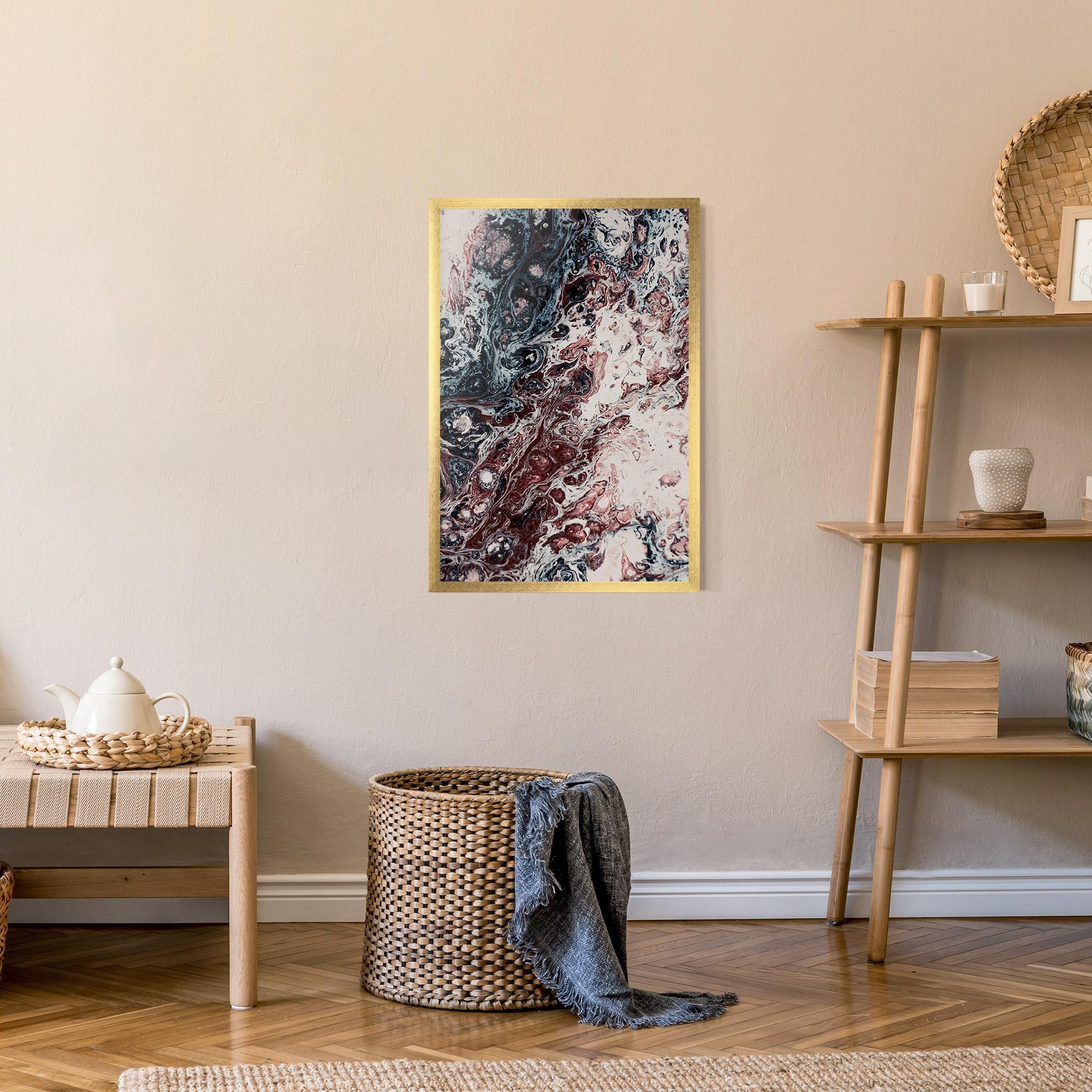 Gerahmte Poster Abstract Dark Red mockup 9