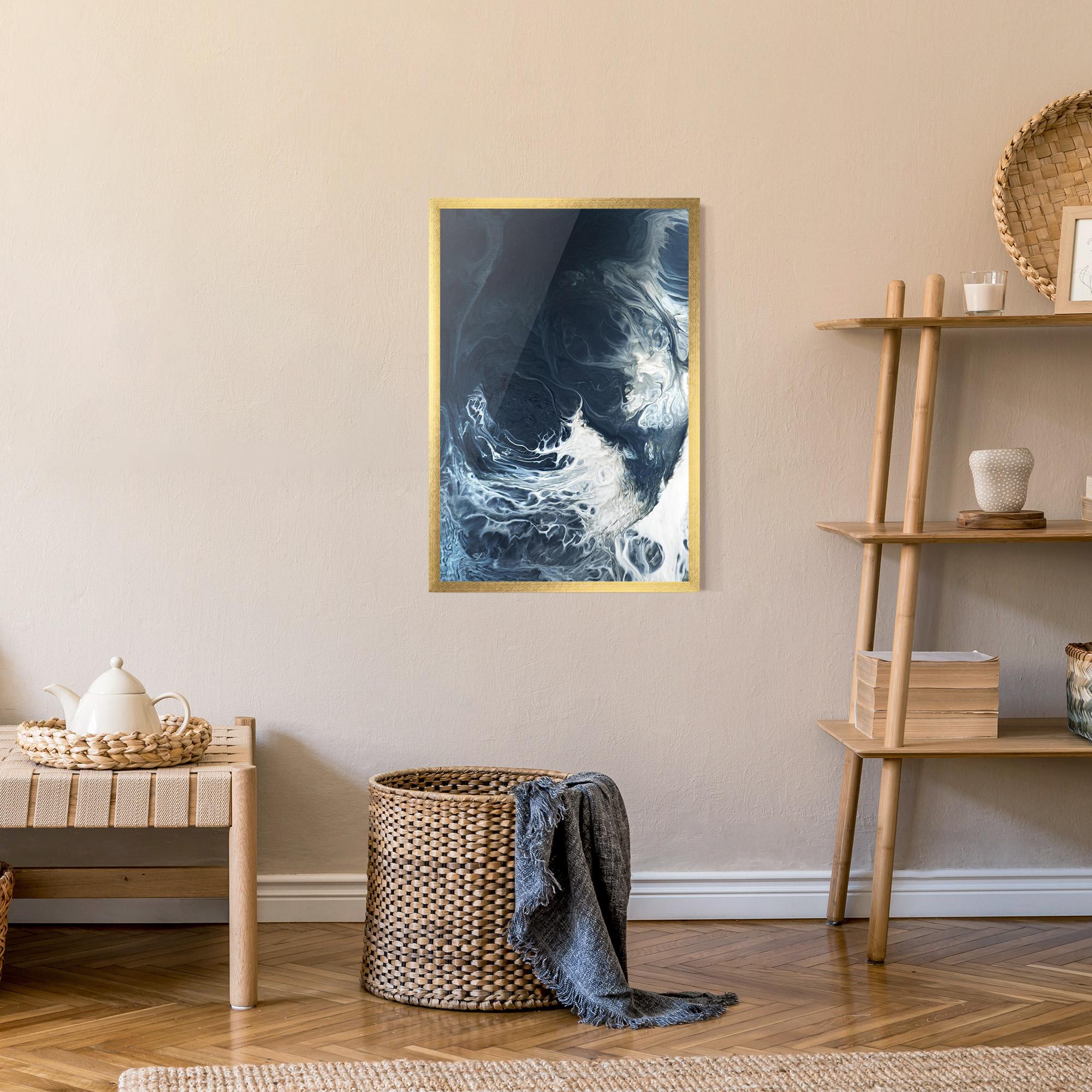 Gerahmte Poster Dark Blue Wave mockup 9