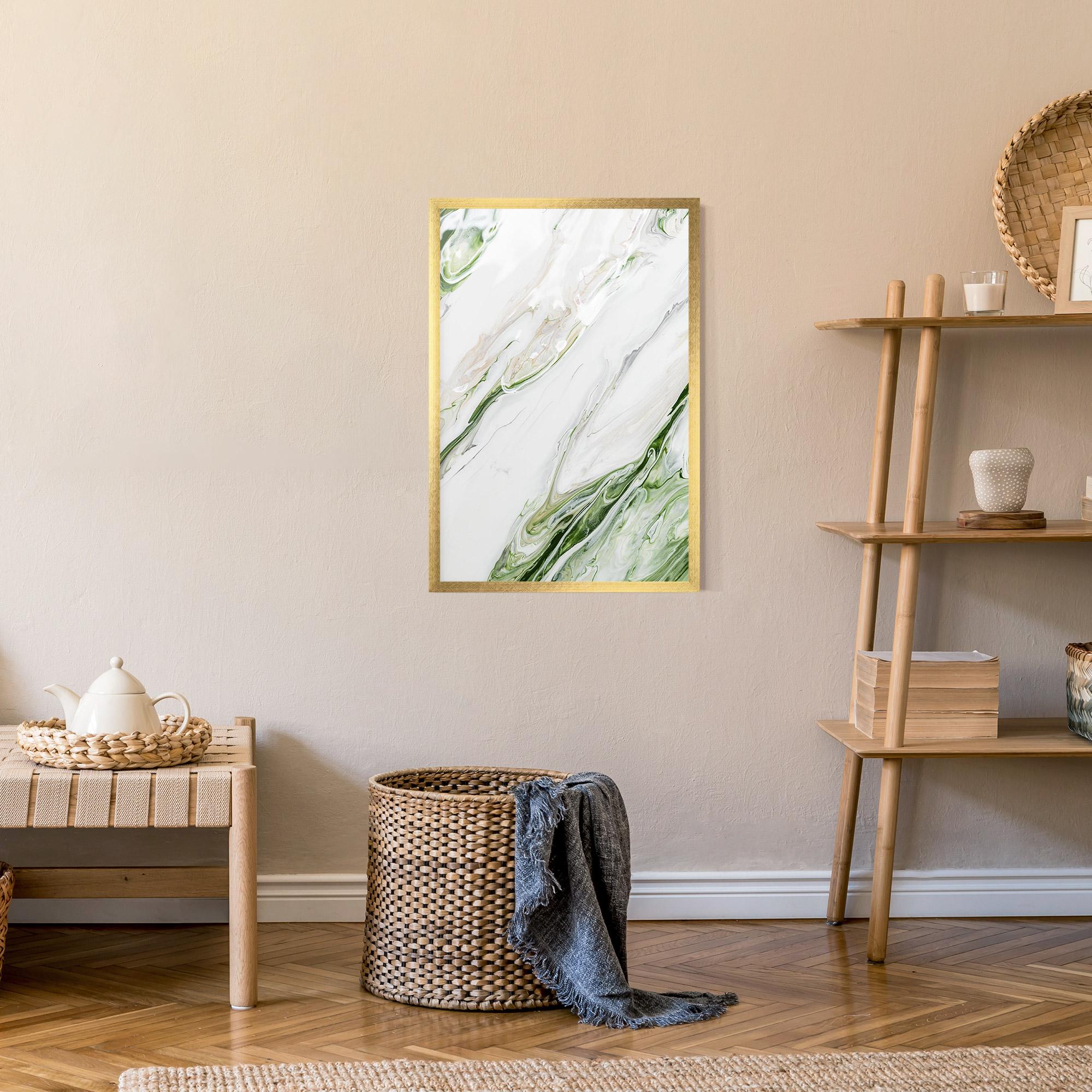 Gerahmte Poster Light Green Liquid mockup 9