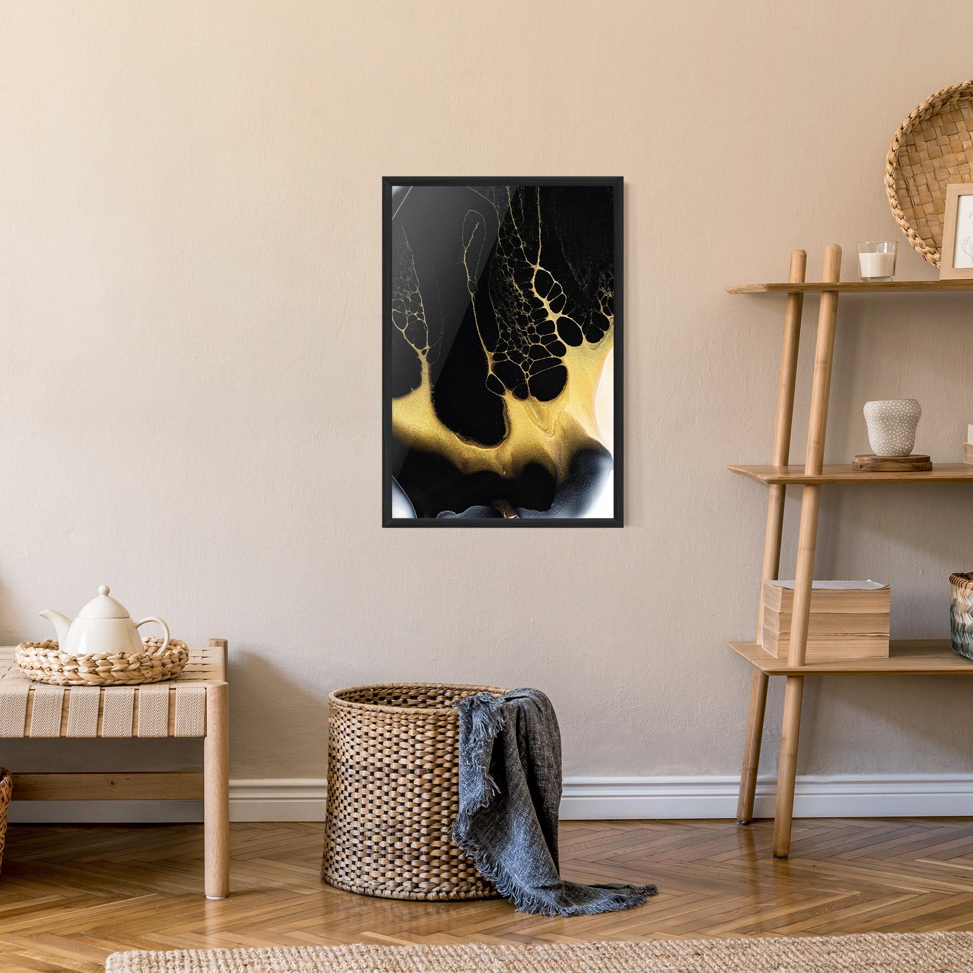 Gerahmte Poster Black Golden Marble mockup 9