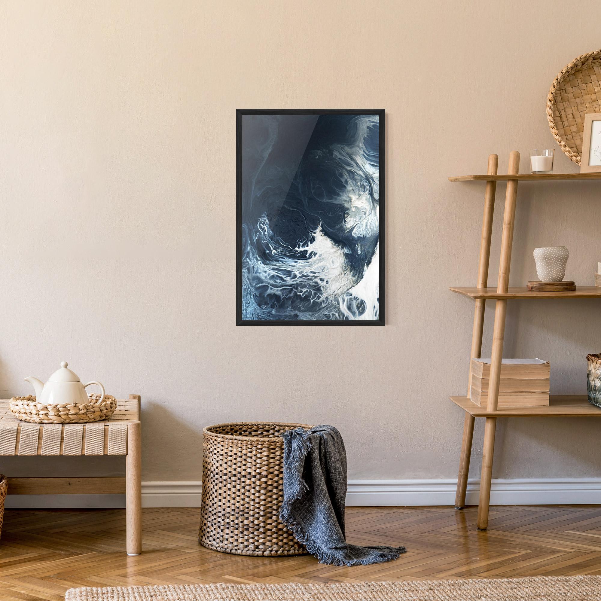 Gerahmte Poster Dark Blue Wave mockup 9