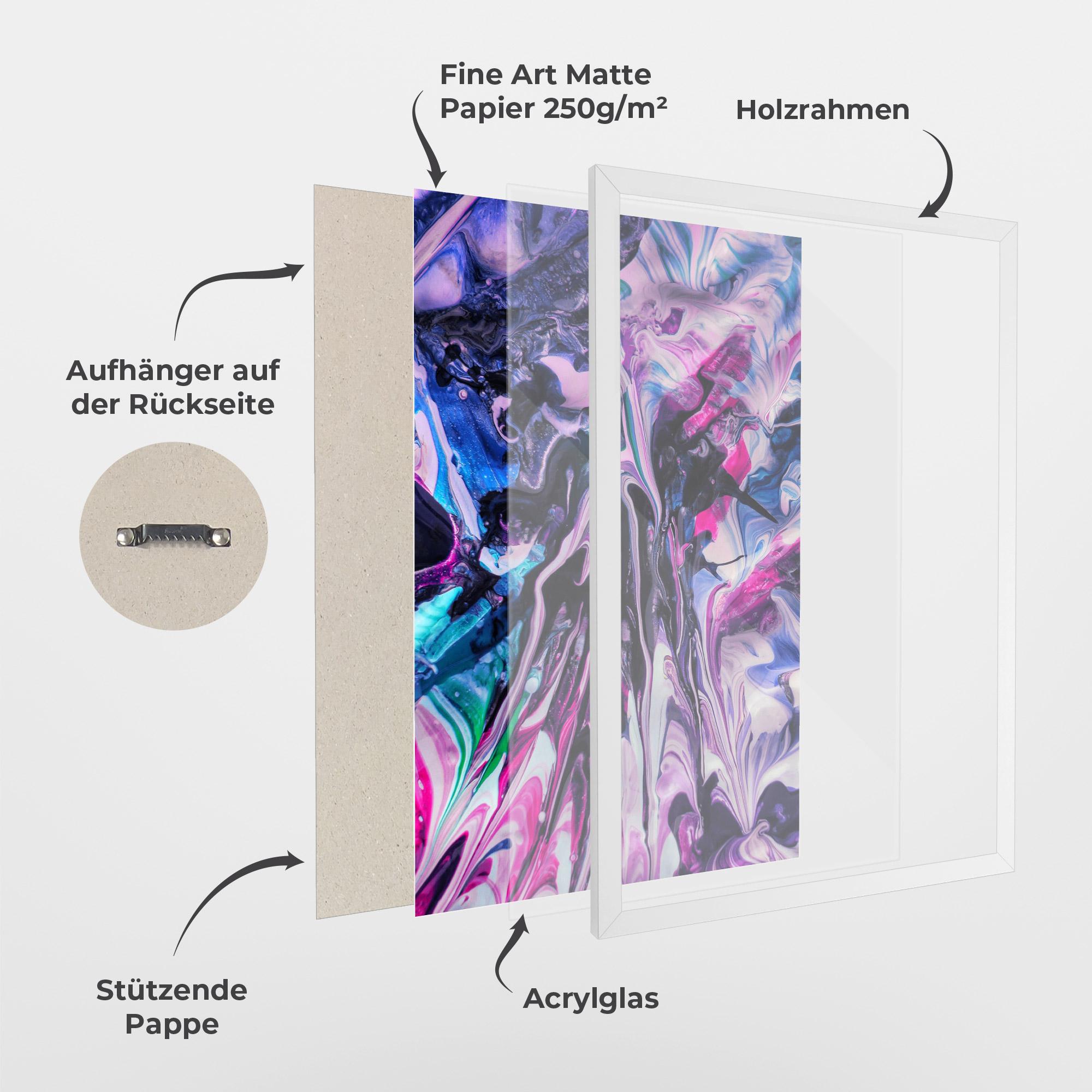 Gerahmte Poster Abstract Rose Colours mockup 1