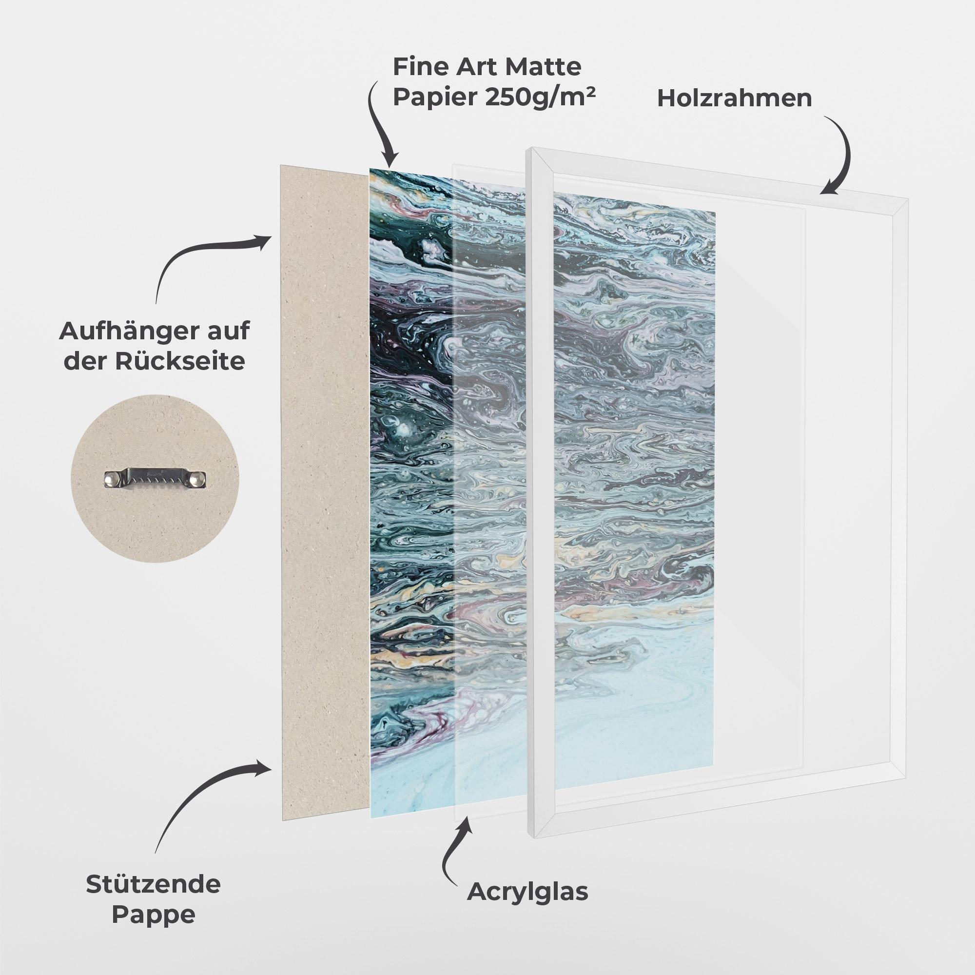 Gerahmte Poster Light Blue Abstract mockup 1