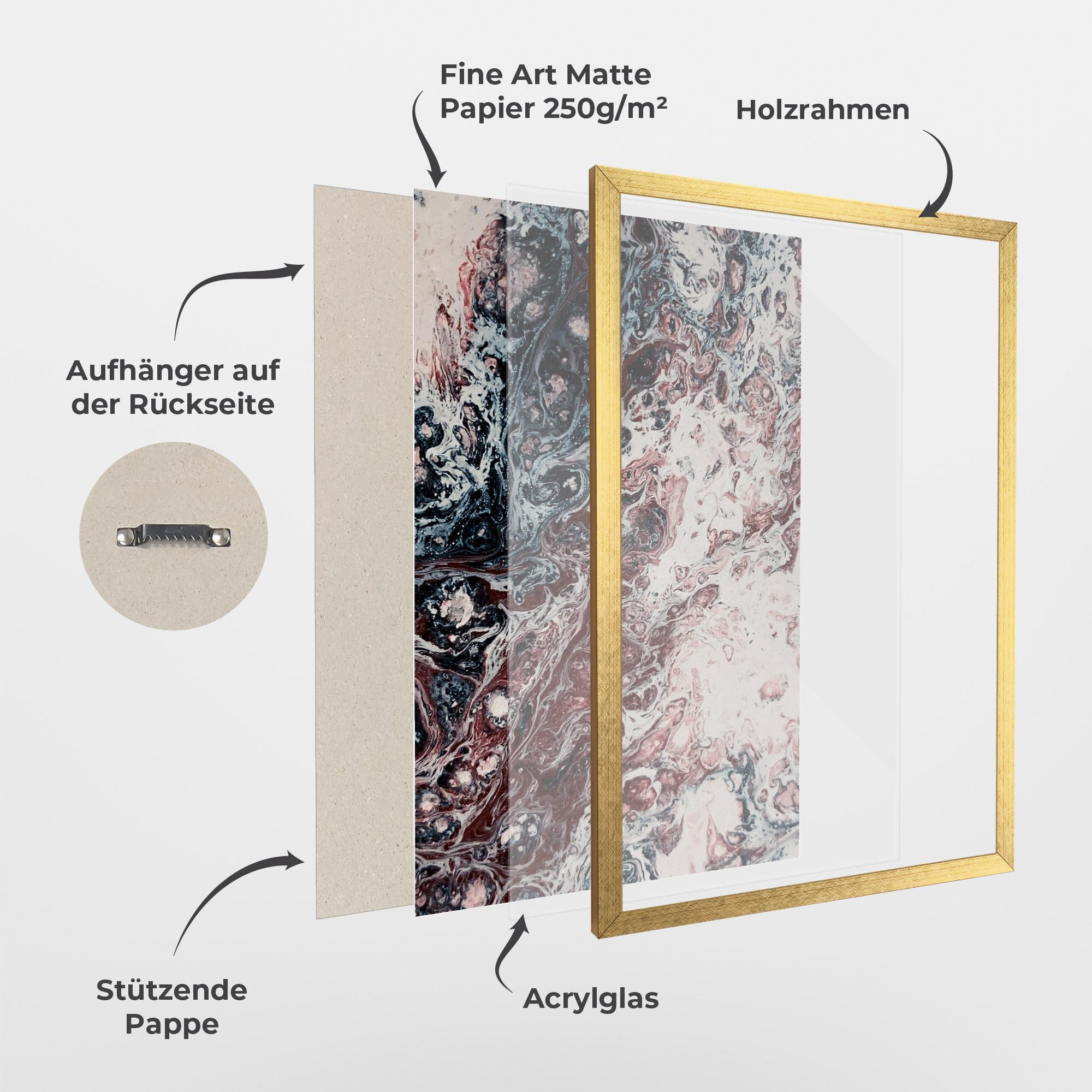 Gerahmte Poster Abstract Dark Red mockup 1