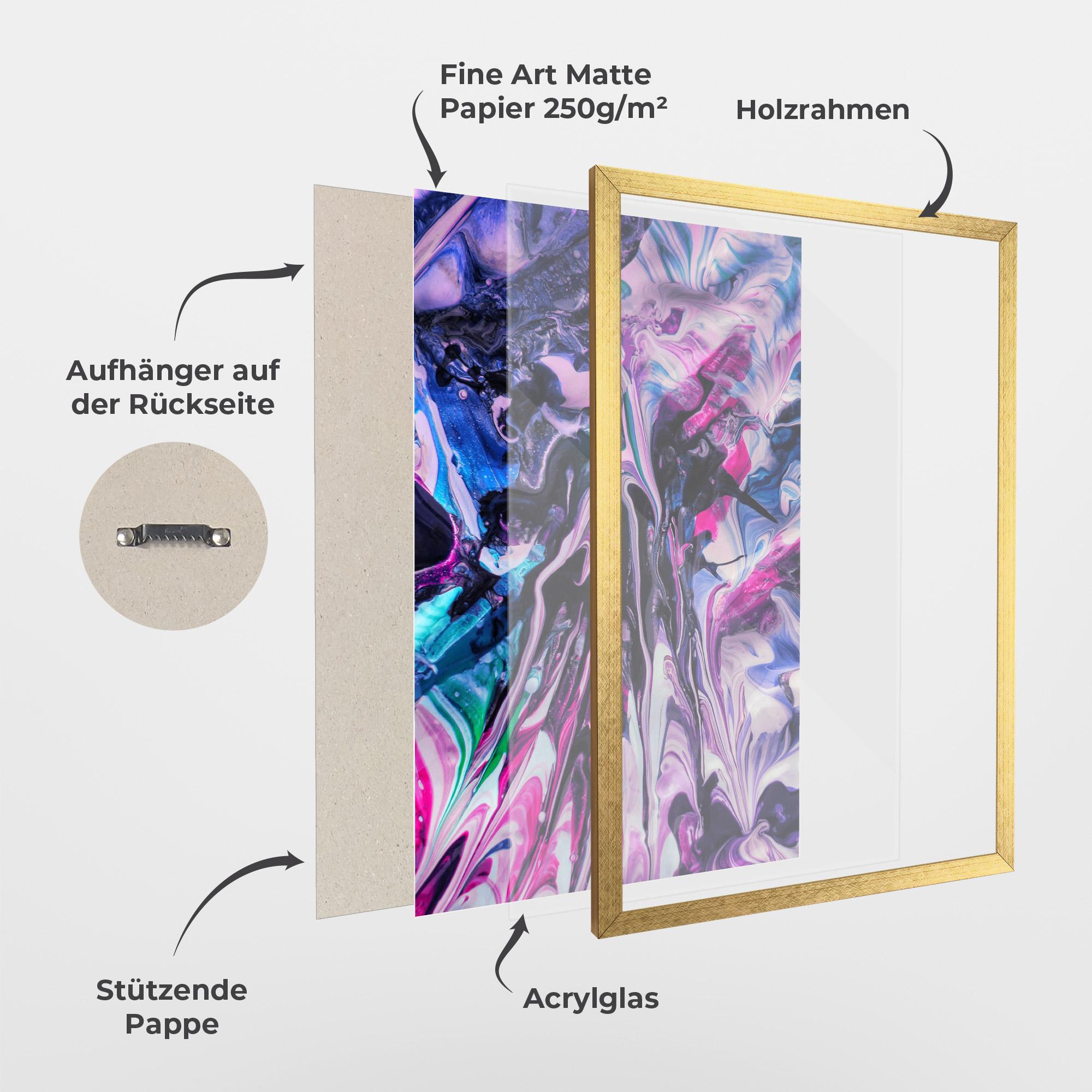 Gerahmte Poster Abstract Rose Colours mockup 1