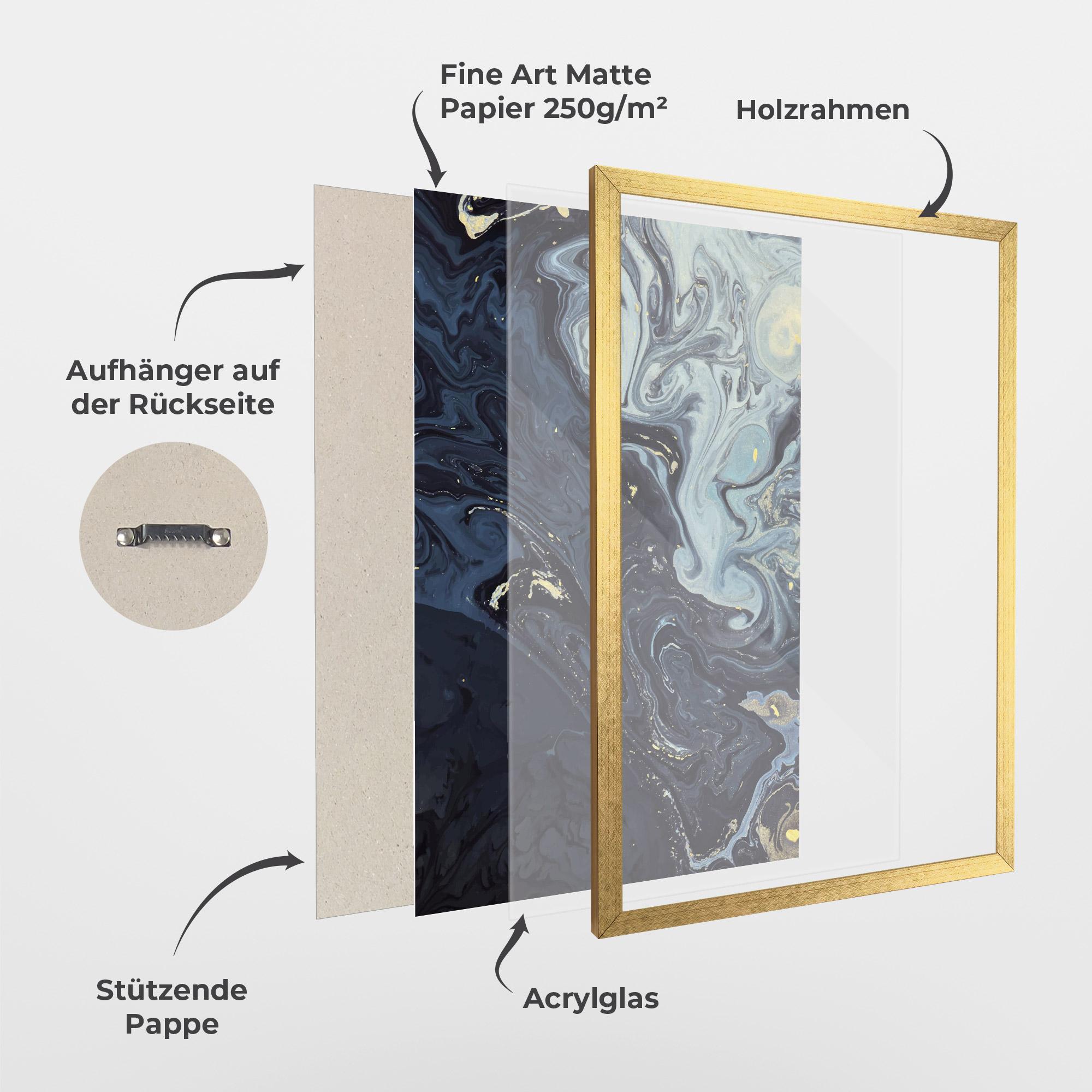 Gerahmte Poster Dark Blue Painting mockup 1