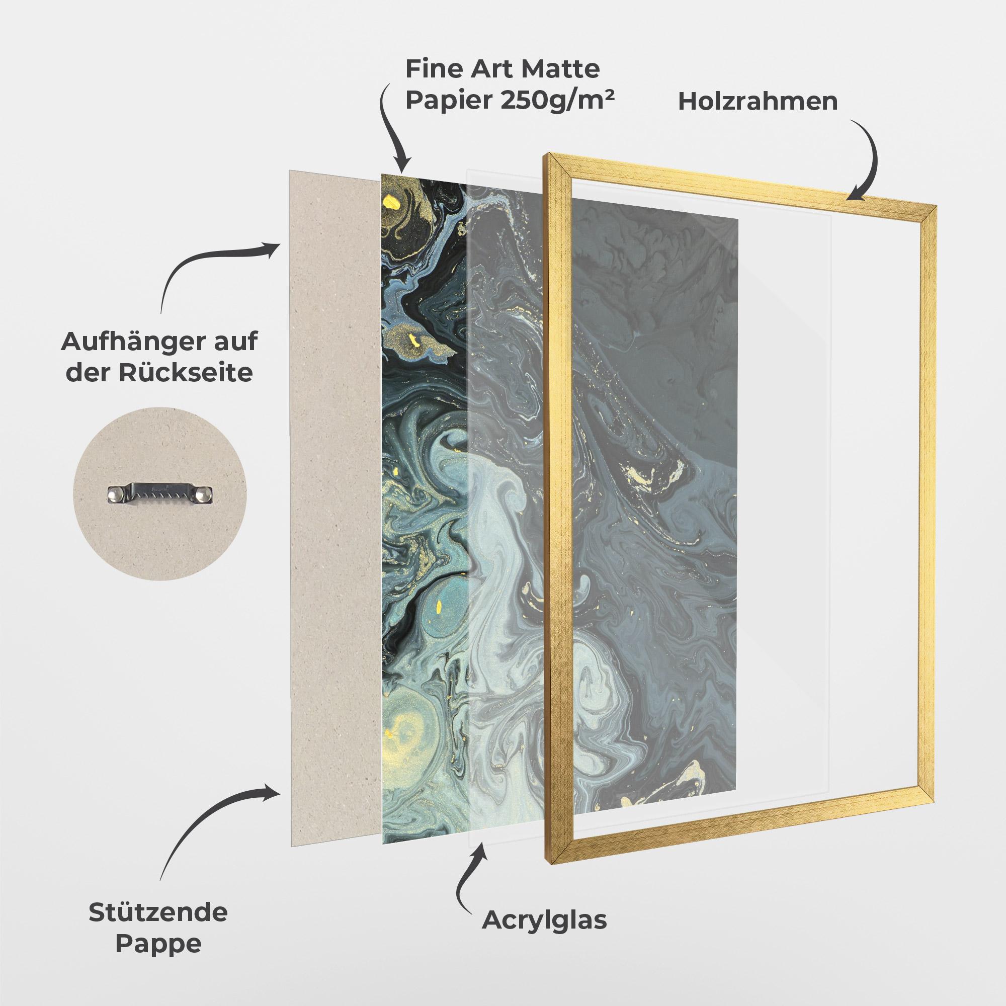 Gerahmte Poster Dark Green Painting mockup 1