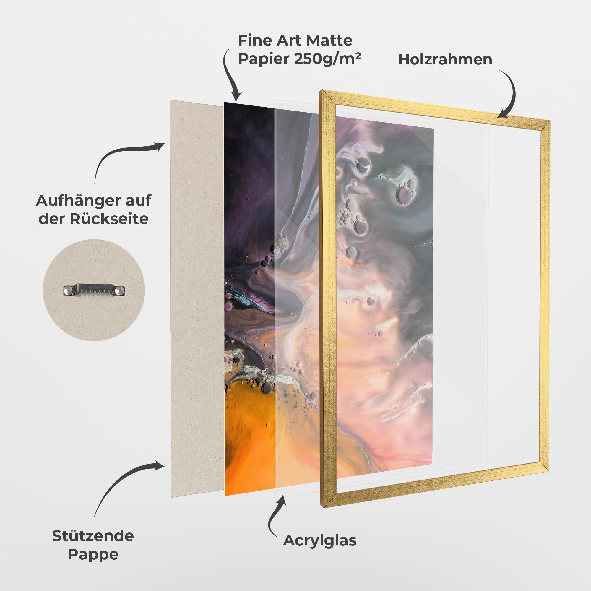 Gerahmte Poster Orange Shades mockup 1