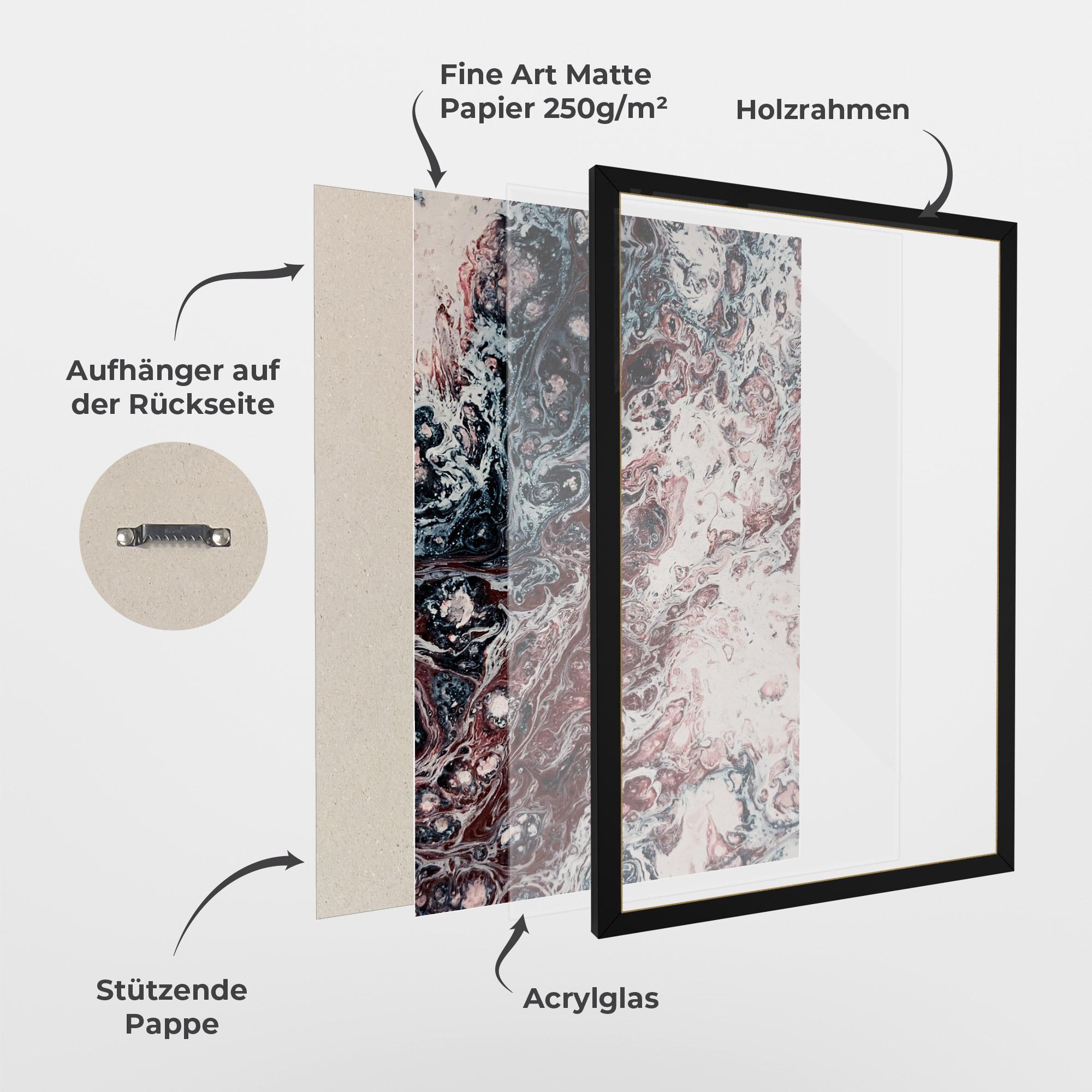 Gerahmte Poster Abstract Dark Red mockup 1