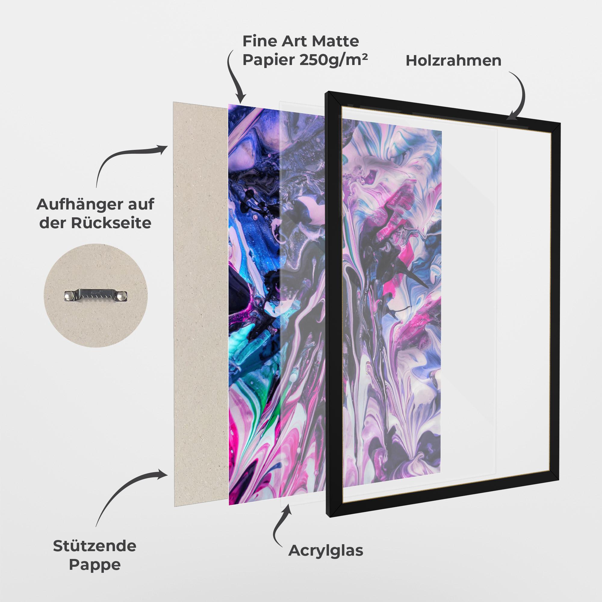 Gerahmte Poster Abstract Rose Colours mockup 1