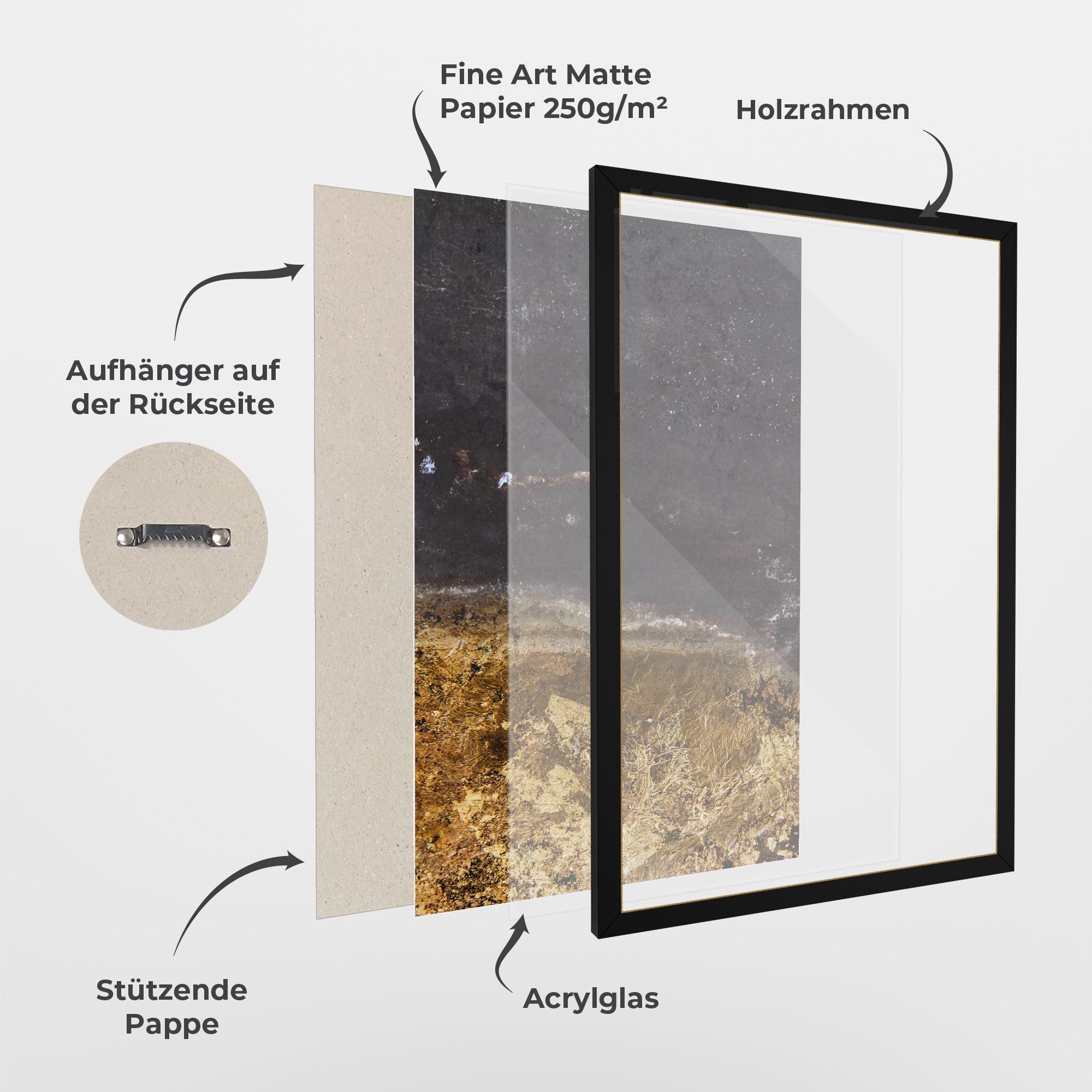 Gerahmte Poster Gold Dark Grey mockup 1