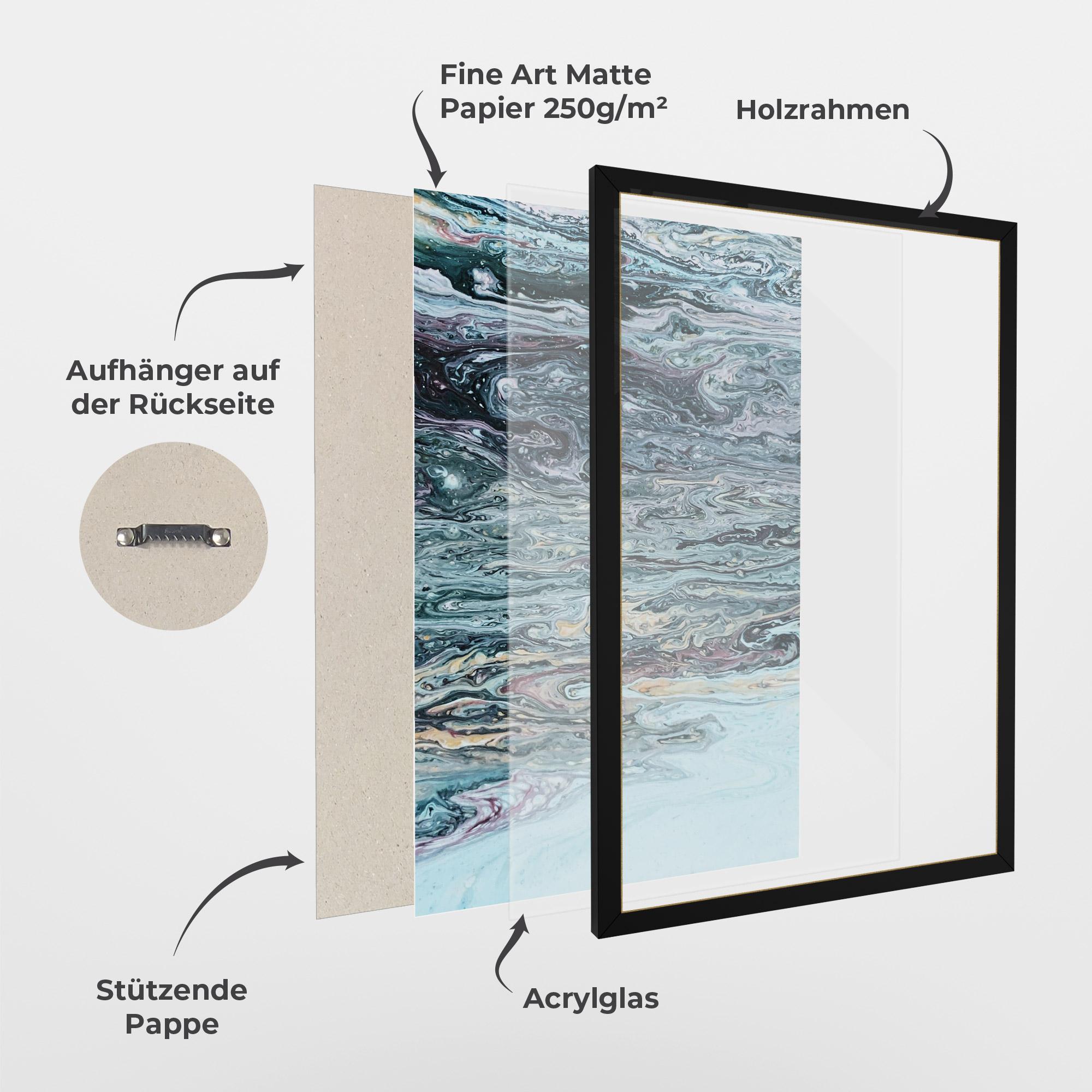 Gerahmte Poster Light Blue Abstract mockup 1