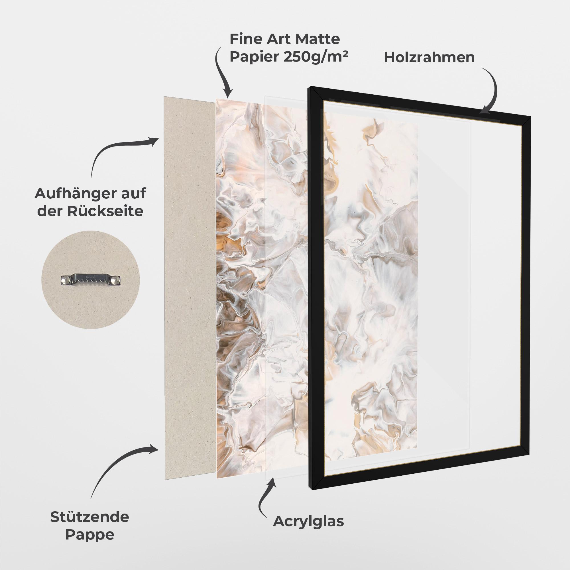 Gerahmte Poster White Gold Abstract mockup 1