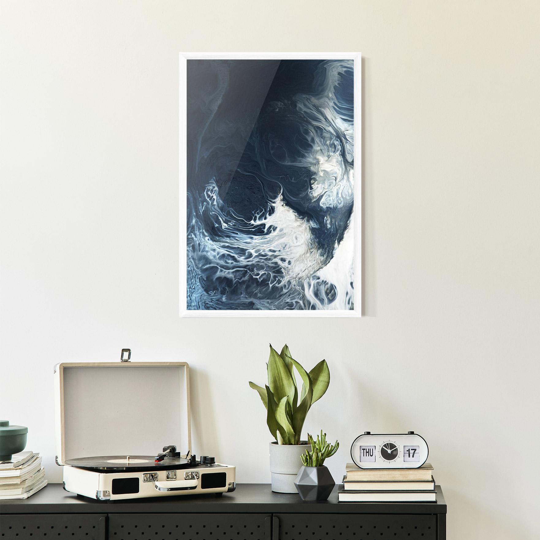 Gerahmte Poster Dark Blue Wave mockup 2