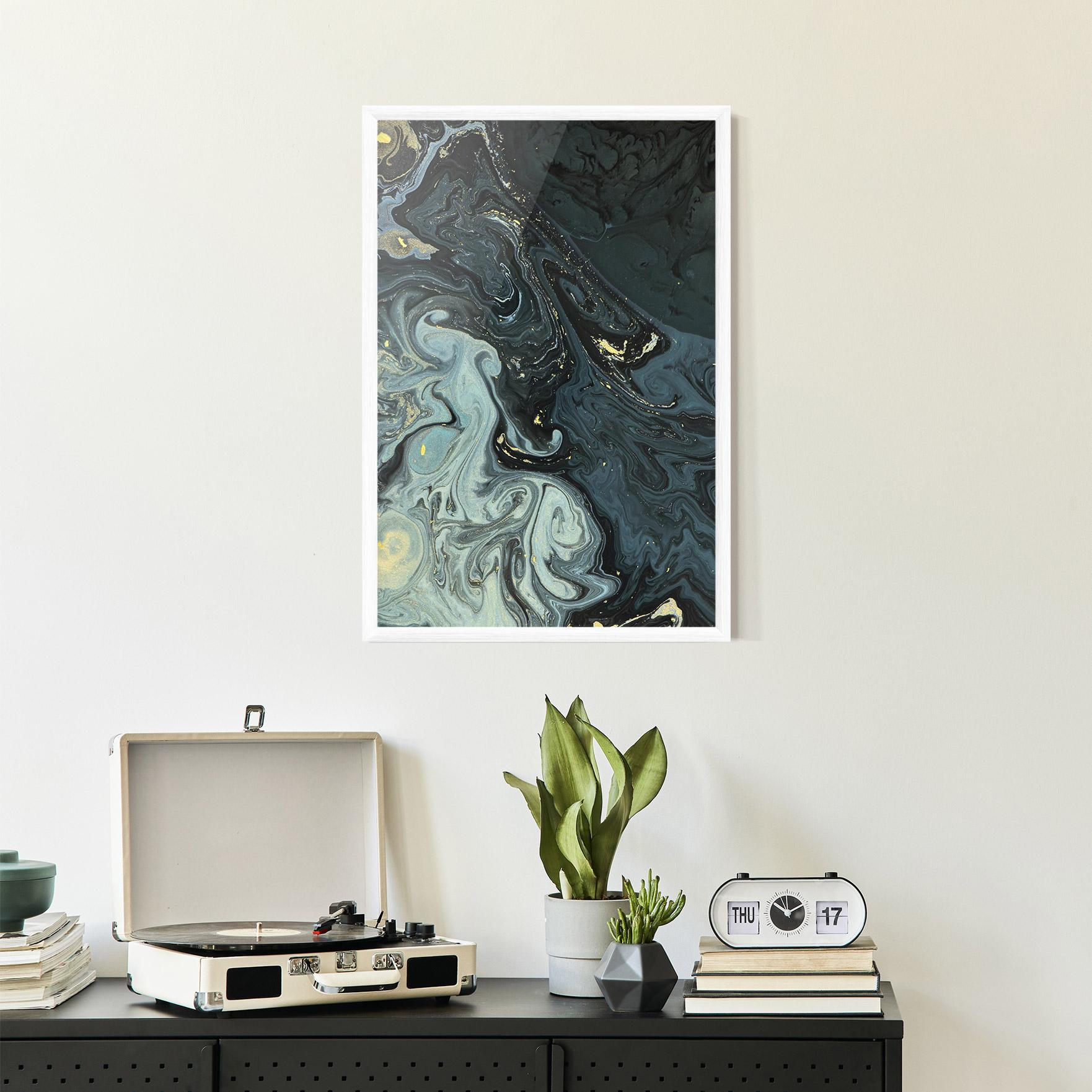 Gerahmte Poster Dark Green Painting mockup 2