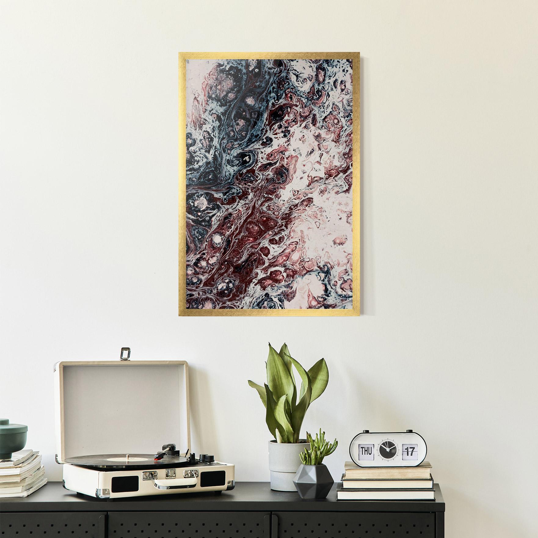 Gerahmte Poster Abstract Dark Red mockup 2