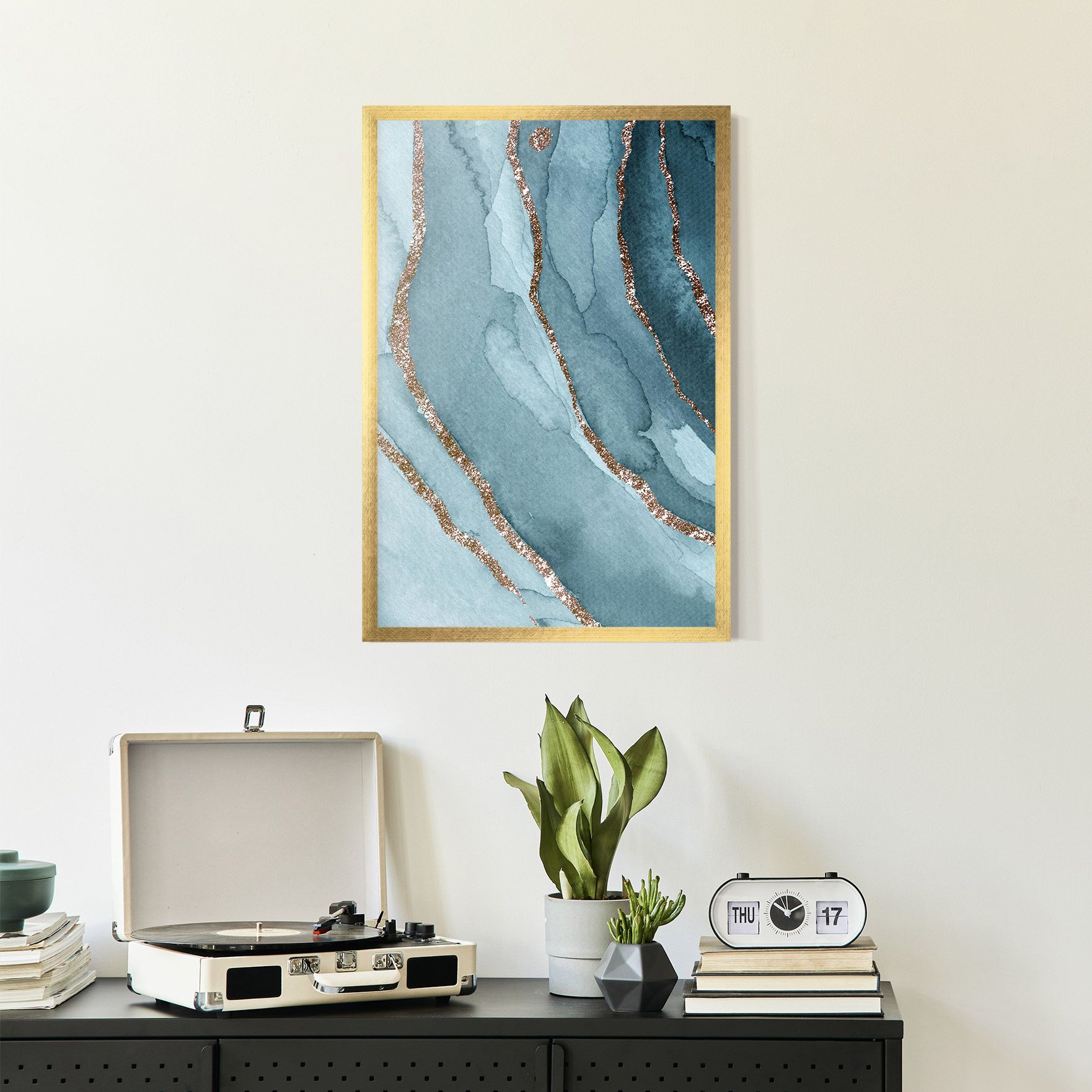 Blue Golden Glitter mockup 2