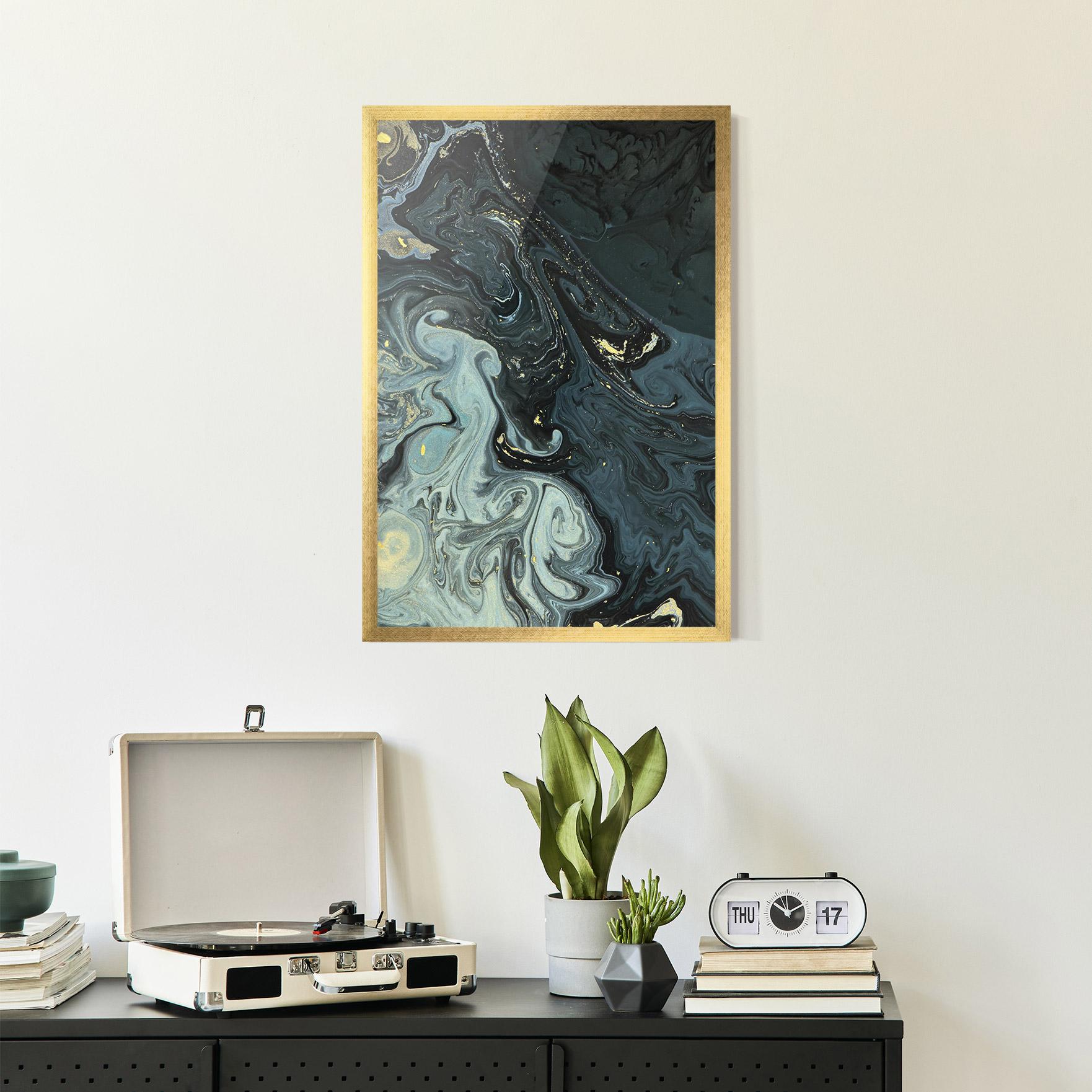 Gerahmte Poster Dark Green Painting mockup 2