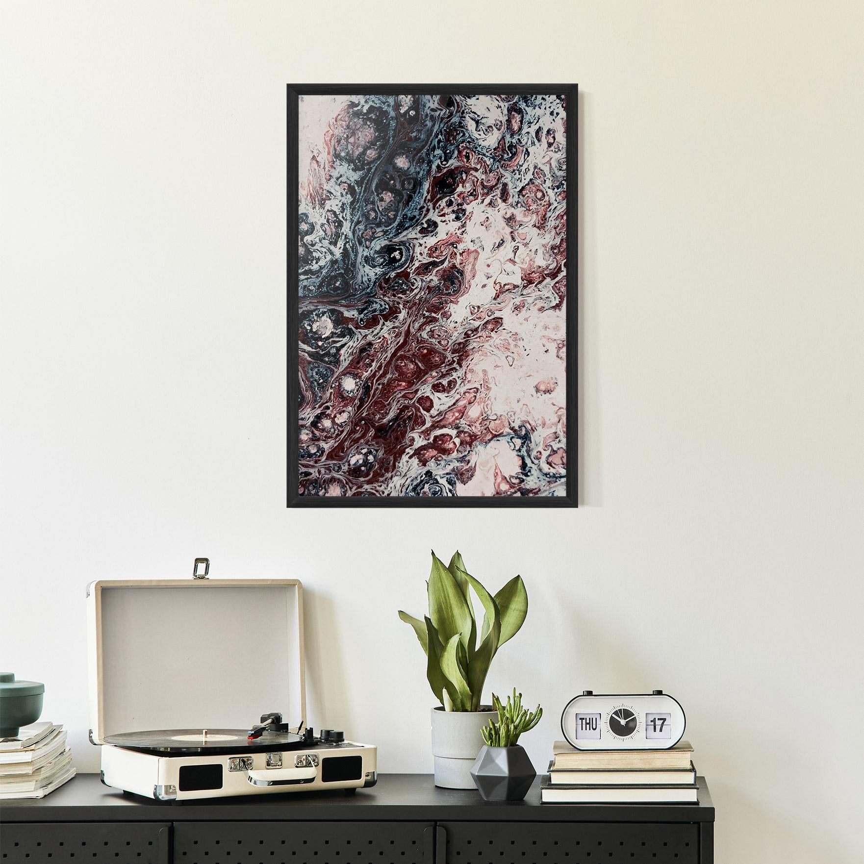 Gerahmte Poster Abstract Dark Red mockup 2