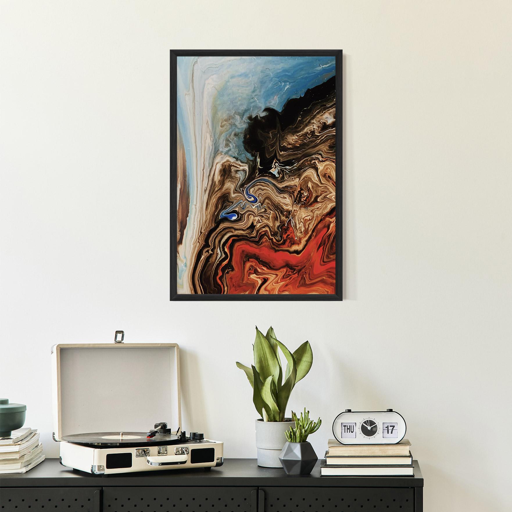 Gerahmte Poster Abstract Waterfall mockup 2