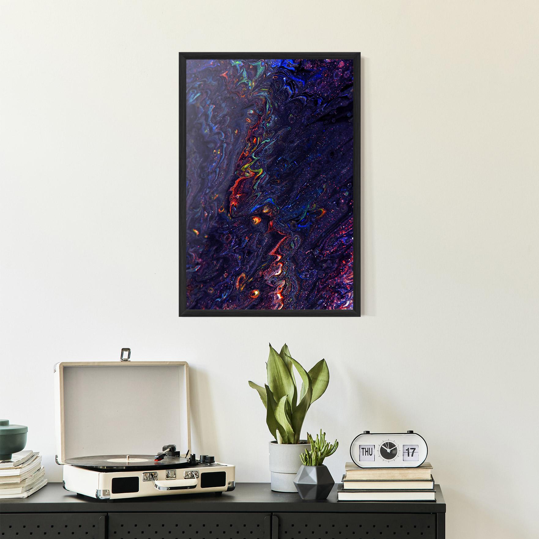 Gerahmte Poster Dark Purple Texture mockup 2