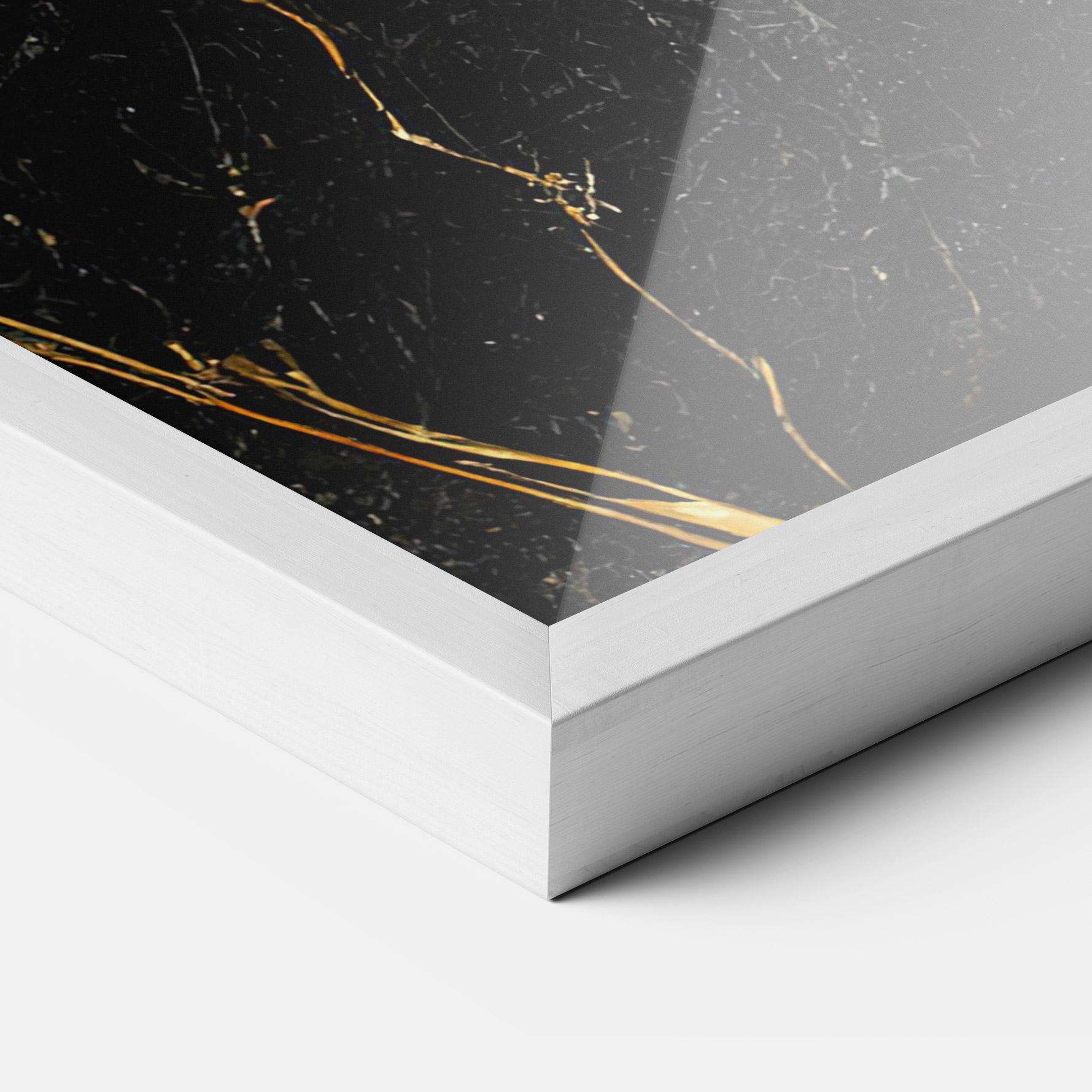 Gerahmte Poster Black Square Marble mockup 3