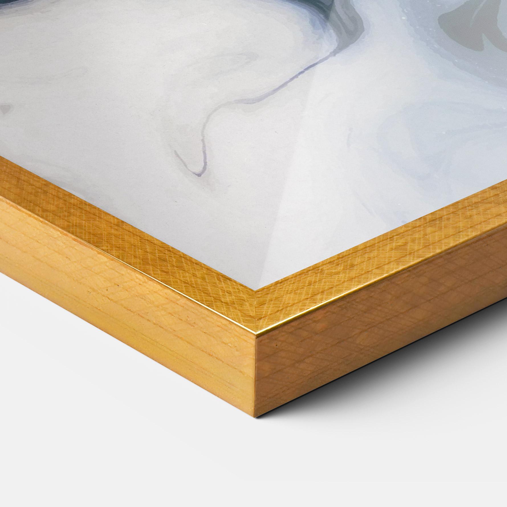 Gerahmte Poster Dark Blue With White mockup 3