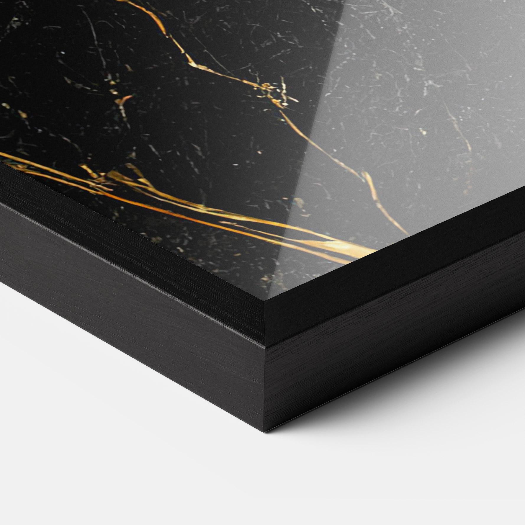 Gerahmte Poster Black Square Marble mockup 3