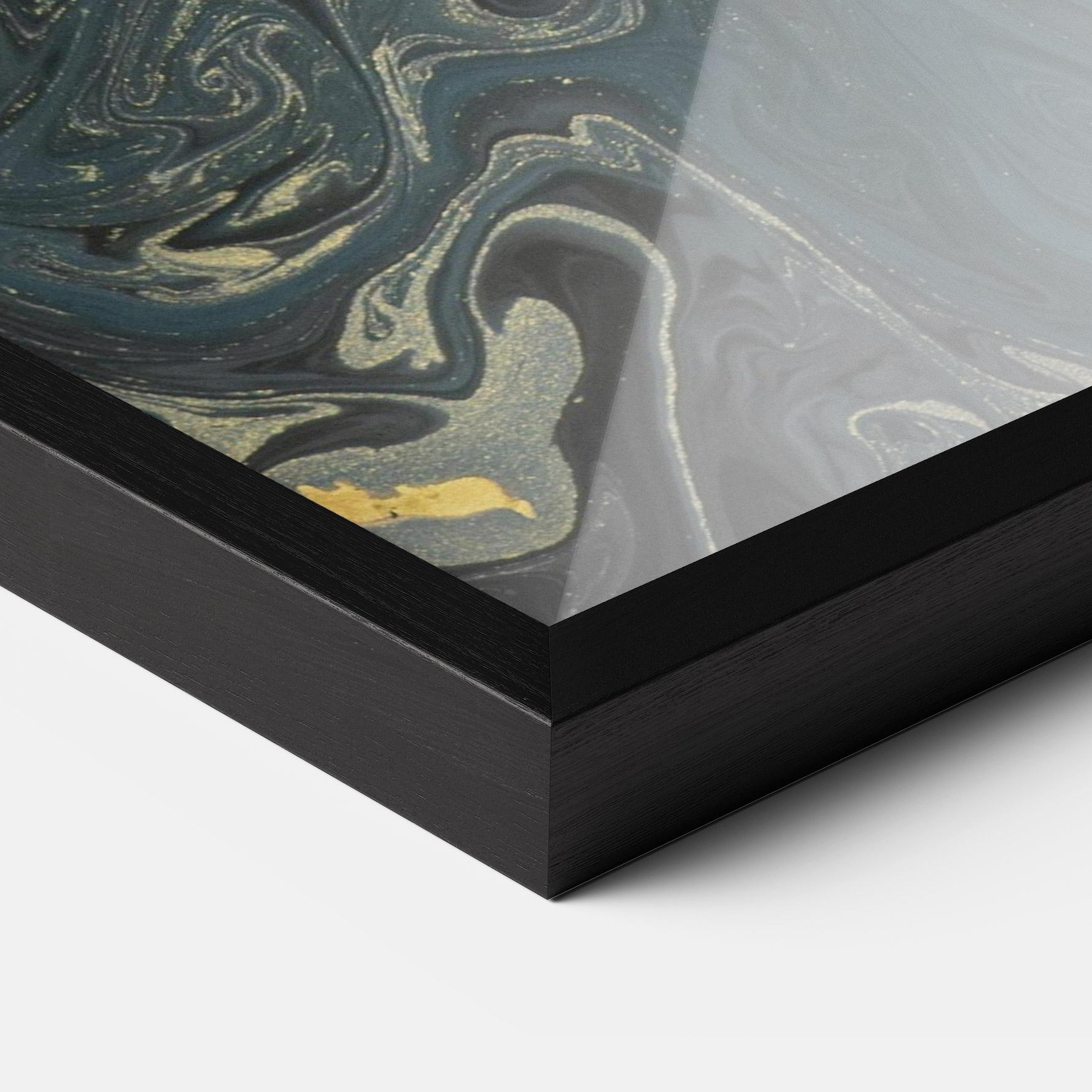 Gerahmte Poster Dark Blue Marble mockup 3
