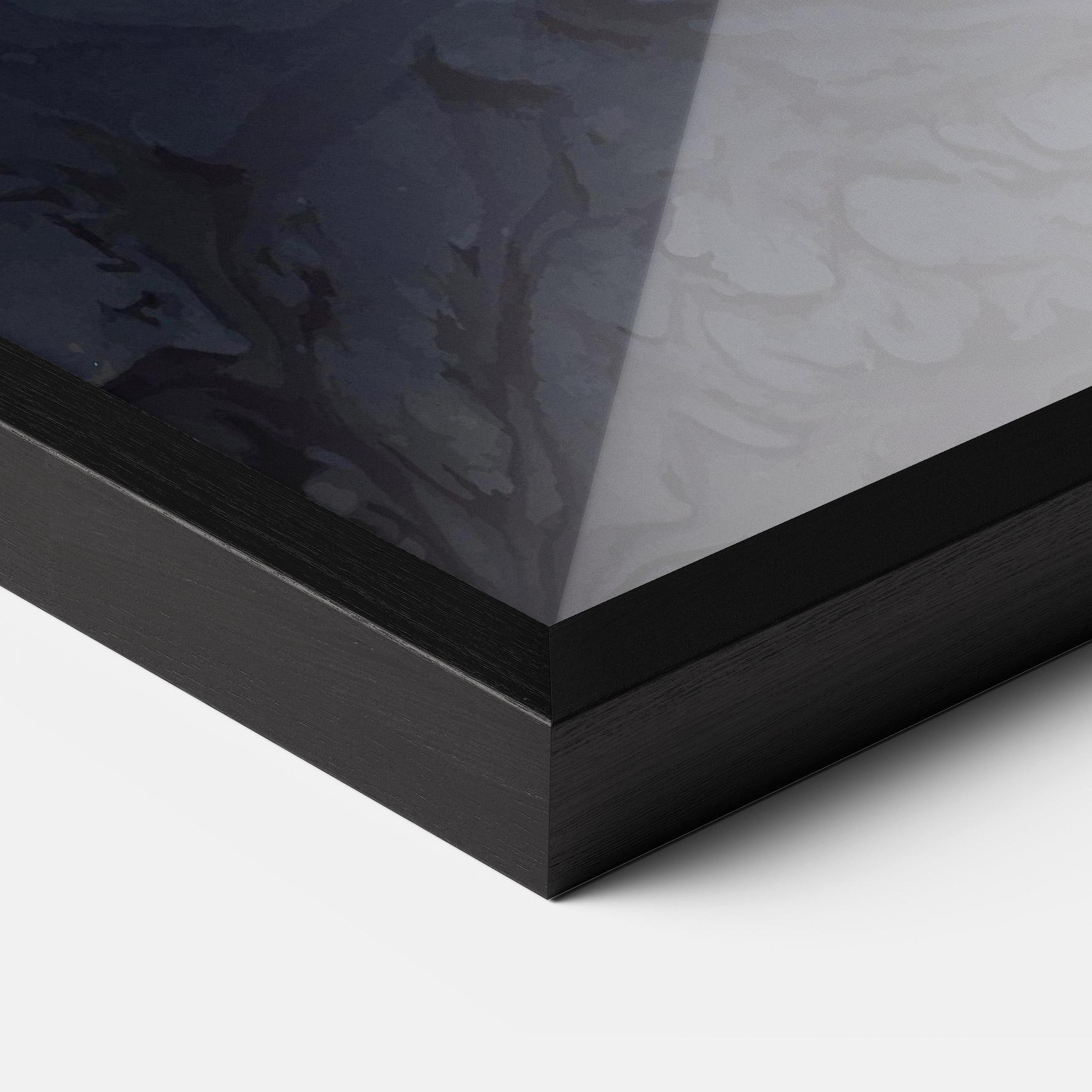 Gerahmte Poster Dark Blue Painting mockup 3