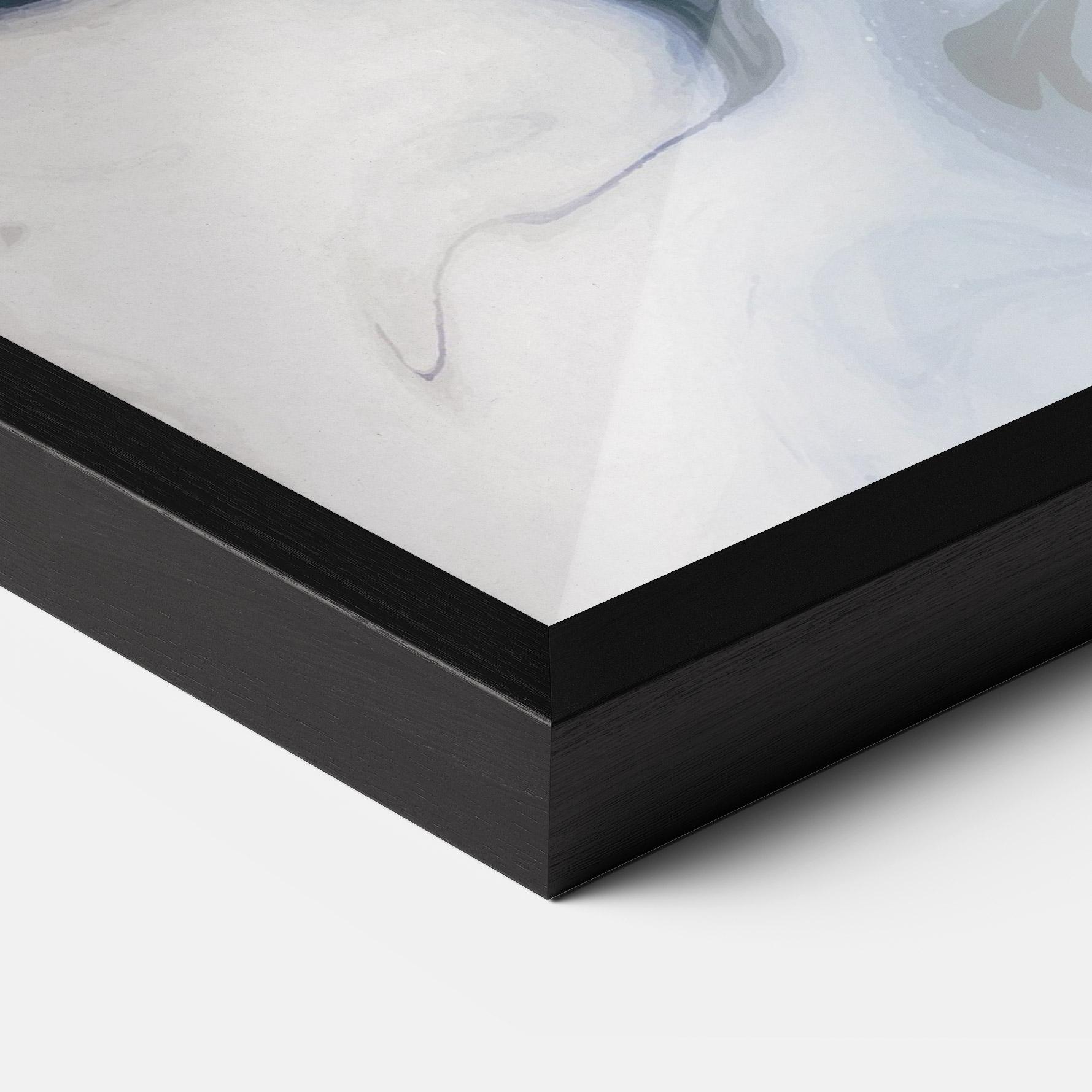 Gerahmte Poster Dark Blue With White mockup 3