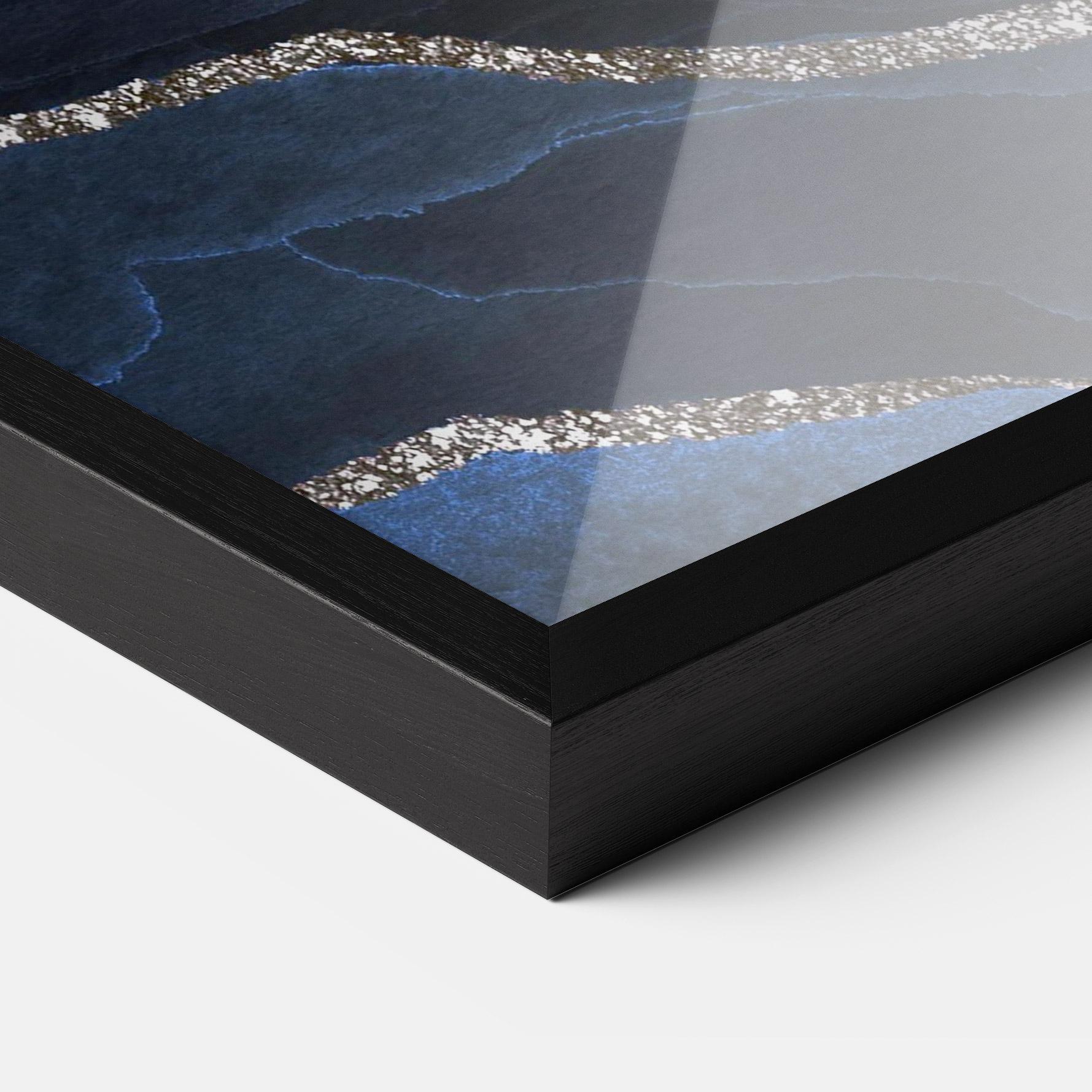 Gerahmte Poster Golden Lines With Blue mockup 3