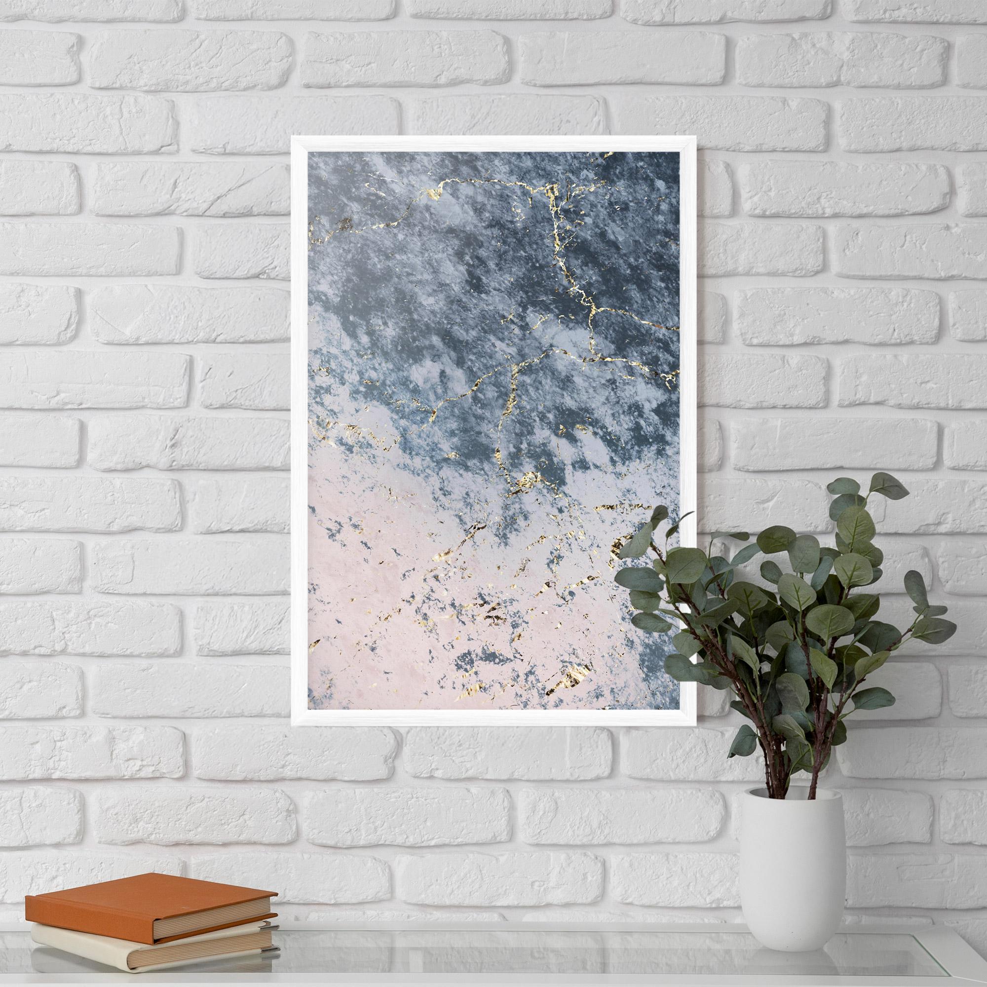 Gerahmte Poster Blue Golden Lines mockup 5