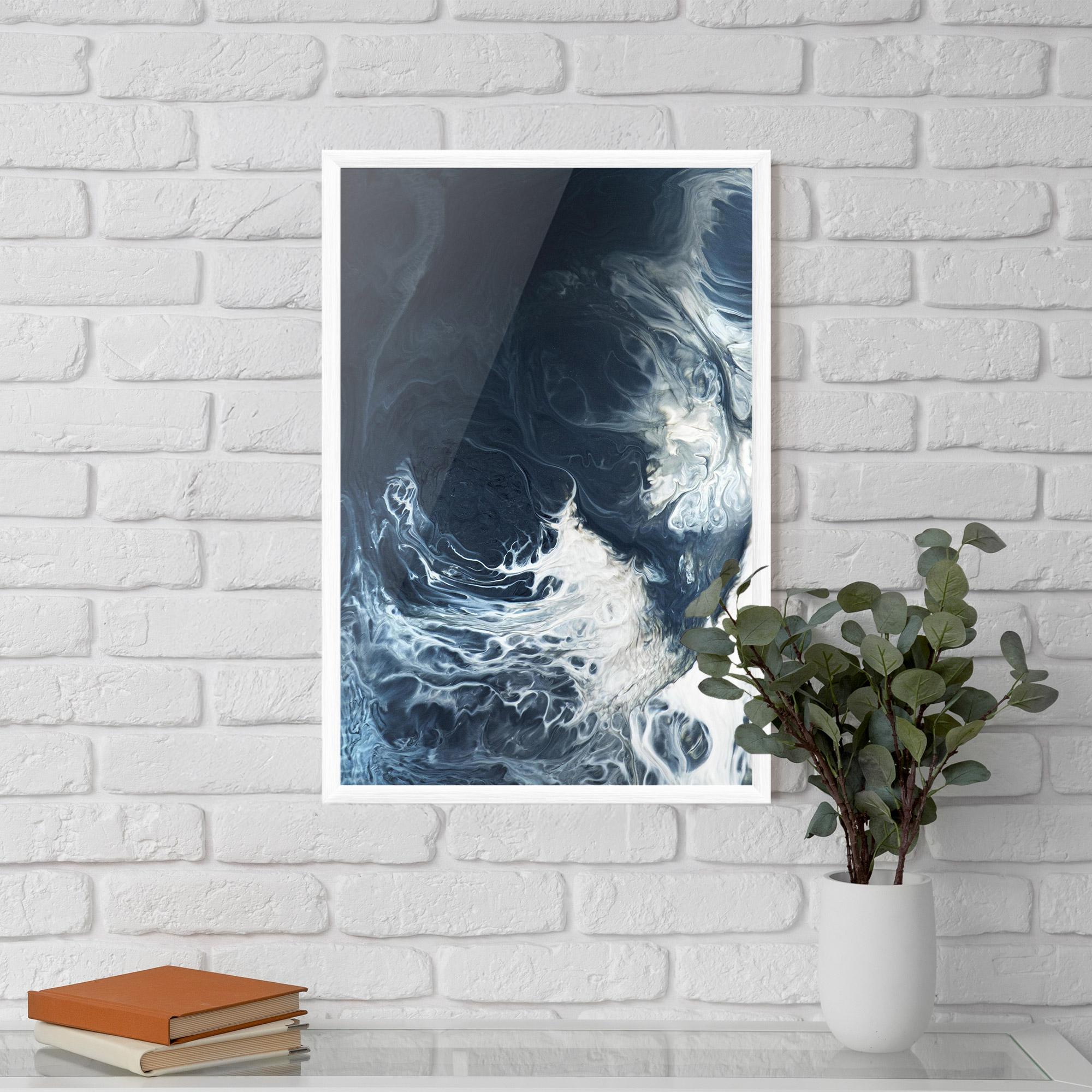 Gerahmte Poster Dark Blue Wave mockup 5